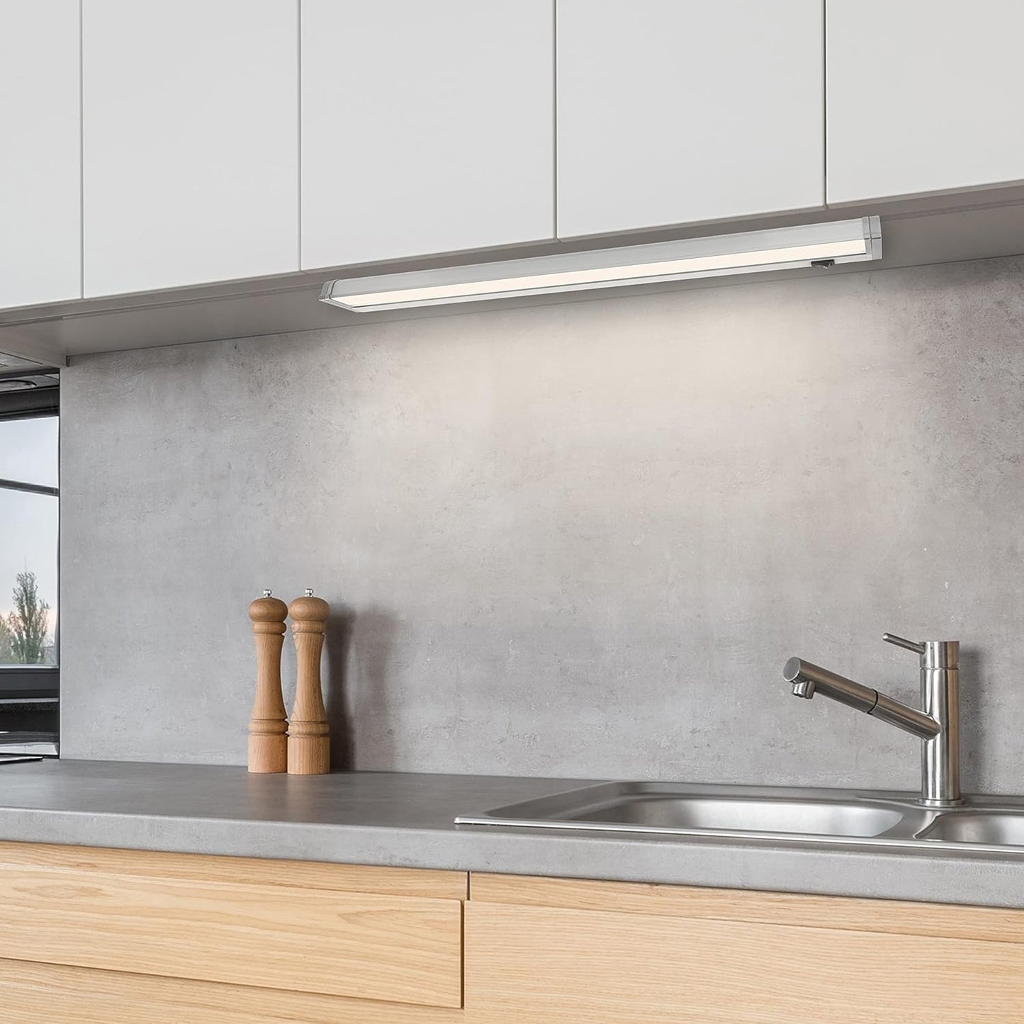 LED Unterbauleuchte, mit Schalter 58cm - 12W Silber