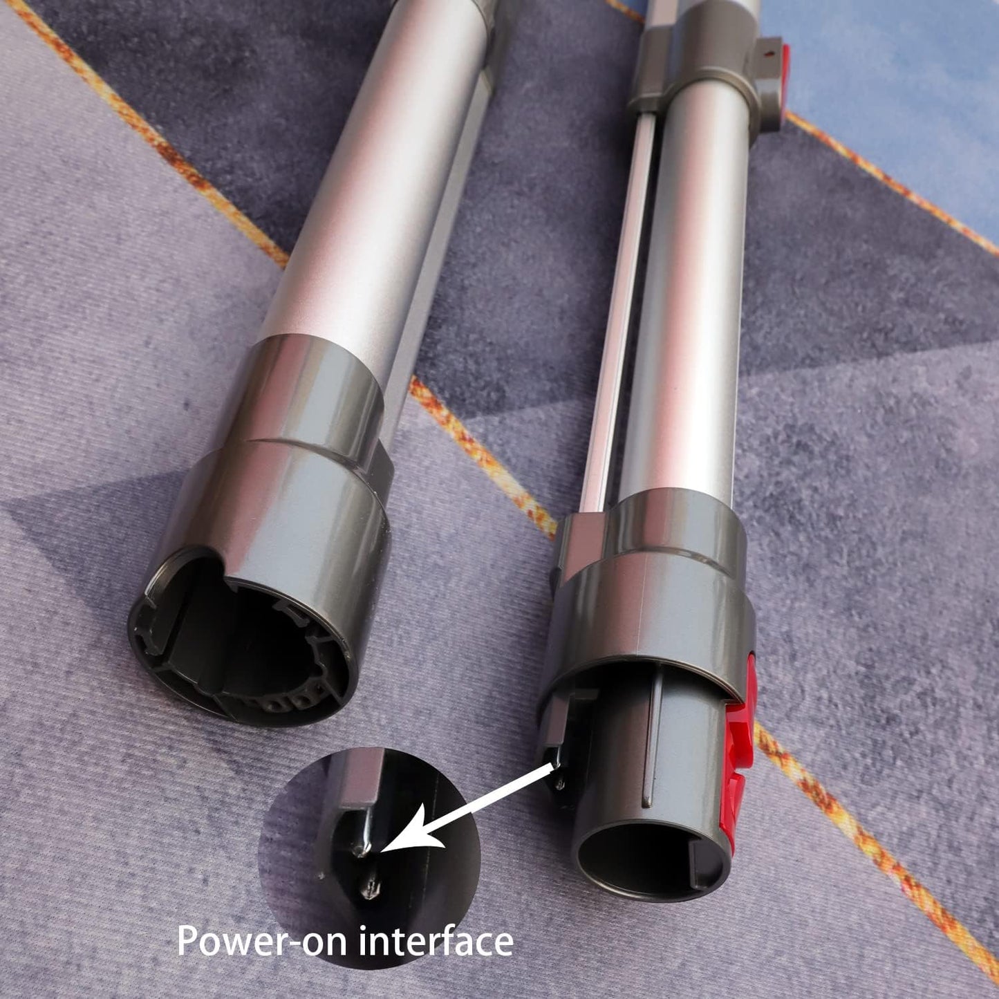 Verstellbares Teleskoprohr für Dyson V7-V11 Akkusauger, 1 Stück Silbernes Verstellbares Teleskoprohr