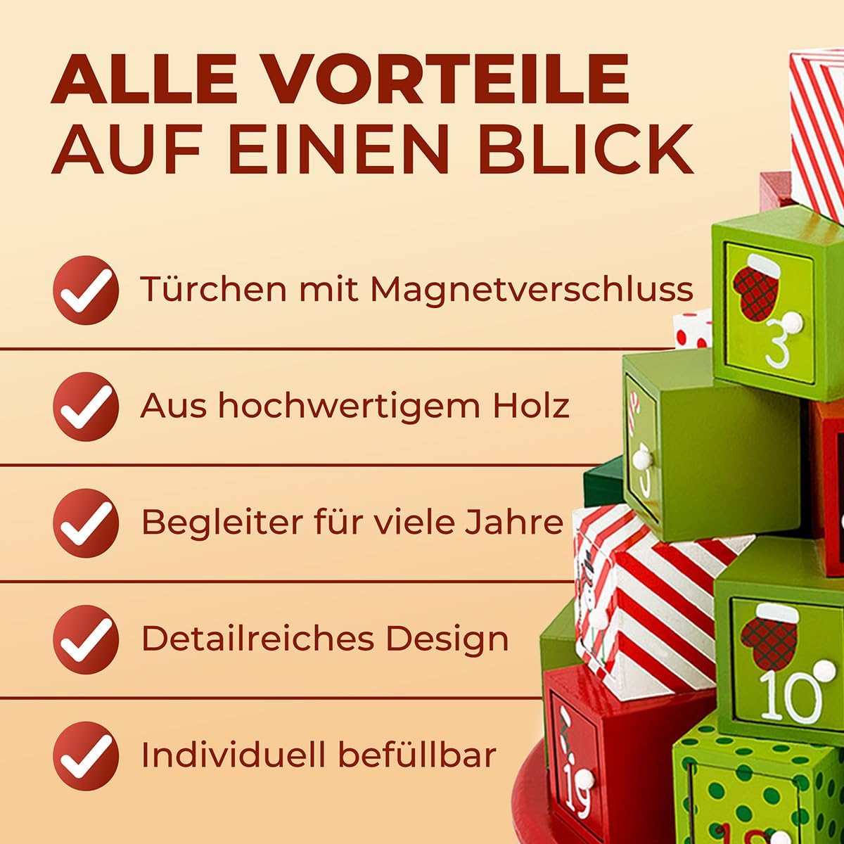Adventskalender Geschenkberg zum Befüllen, Geschenkberg