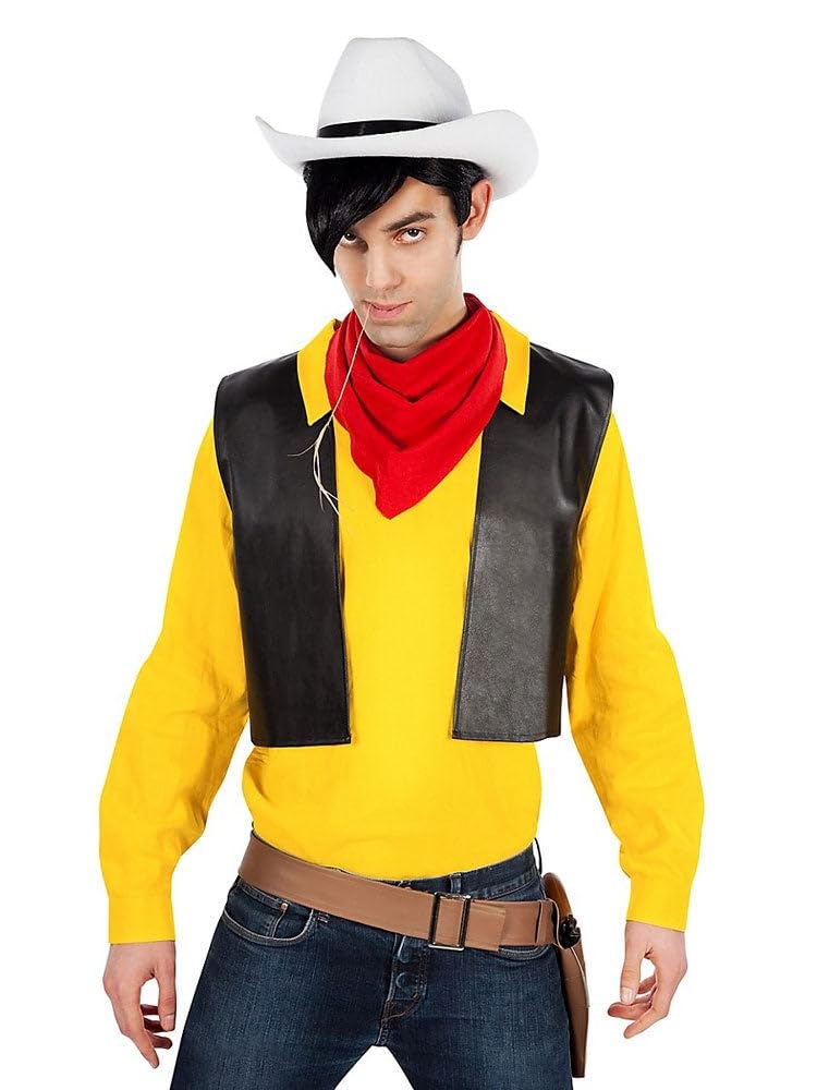 Lucky Luke Kostüm für Herren, Schwarz XXL