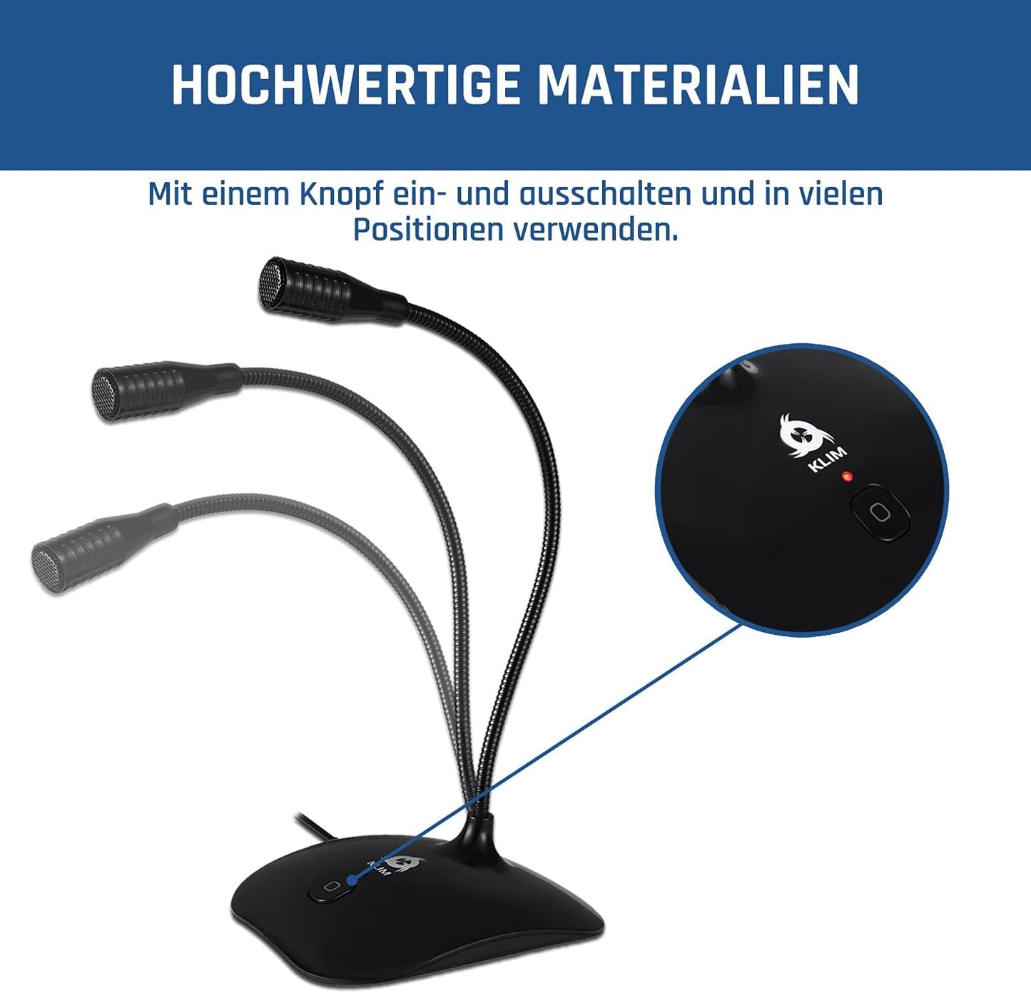 USB Standmikrofon für PC/Mac, Schwarz