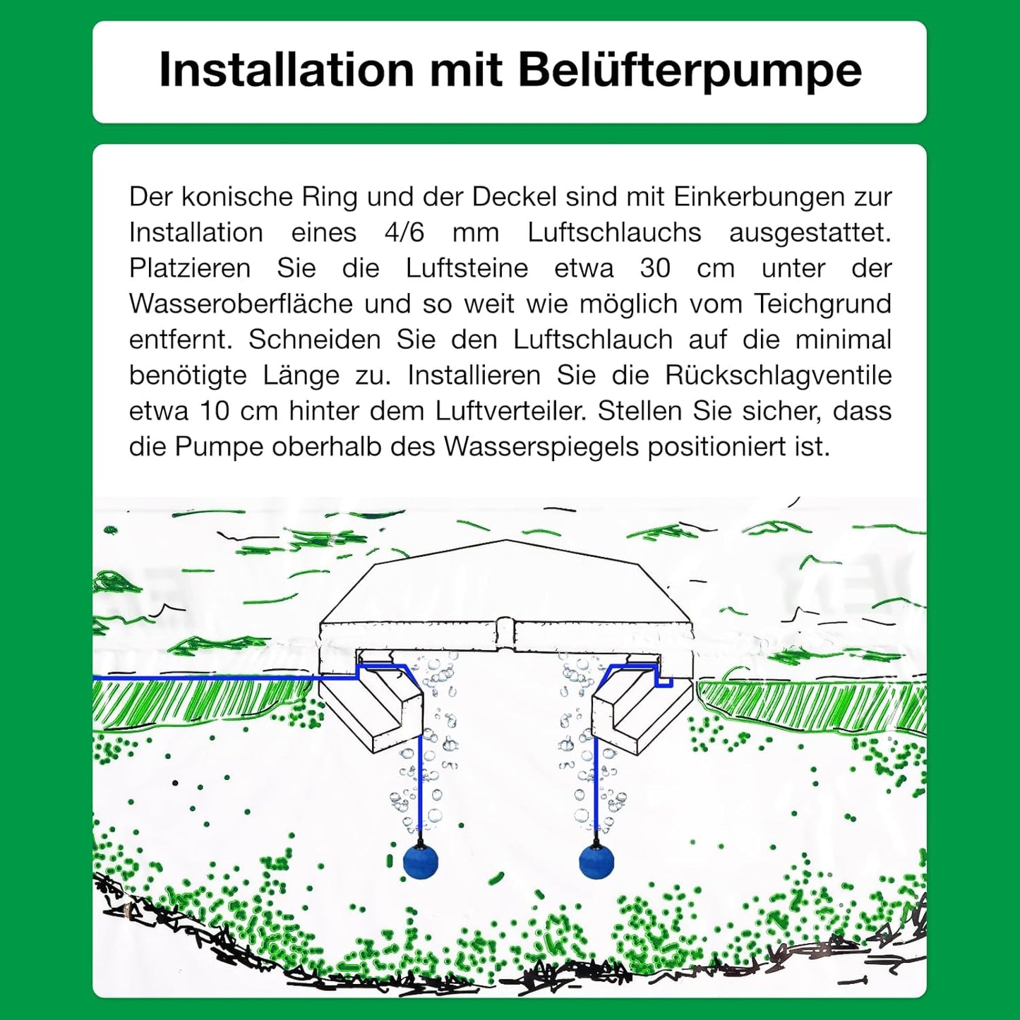 Teich Eisfreihalter Set mit Luftpumpe