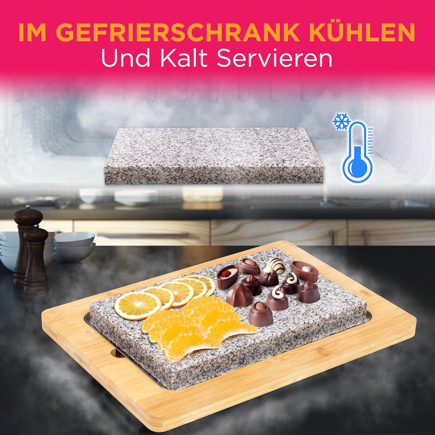Teppanyaki-Grillplatte aus Granitstein, Granite