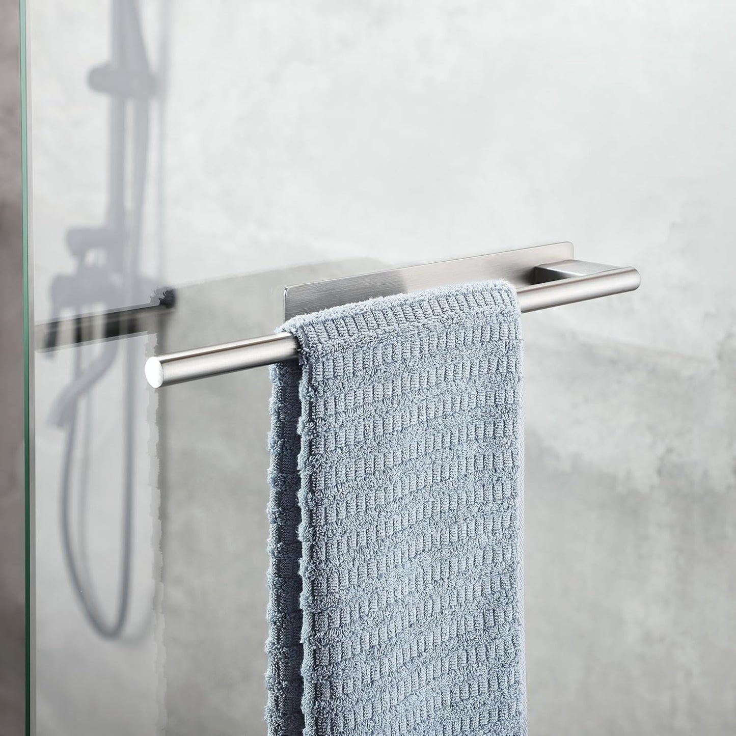 Selbstklebender Handtuchhalter, Gebürstet Silber