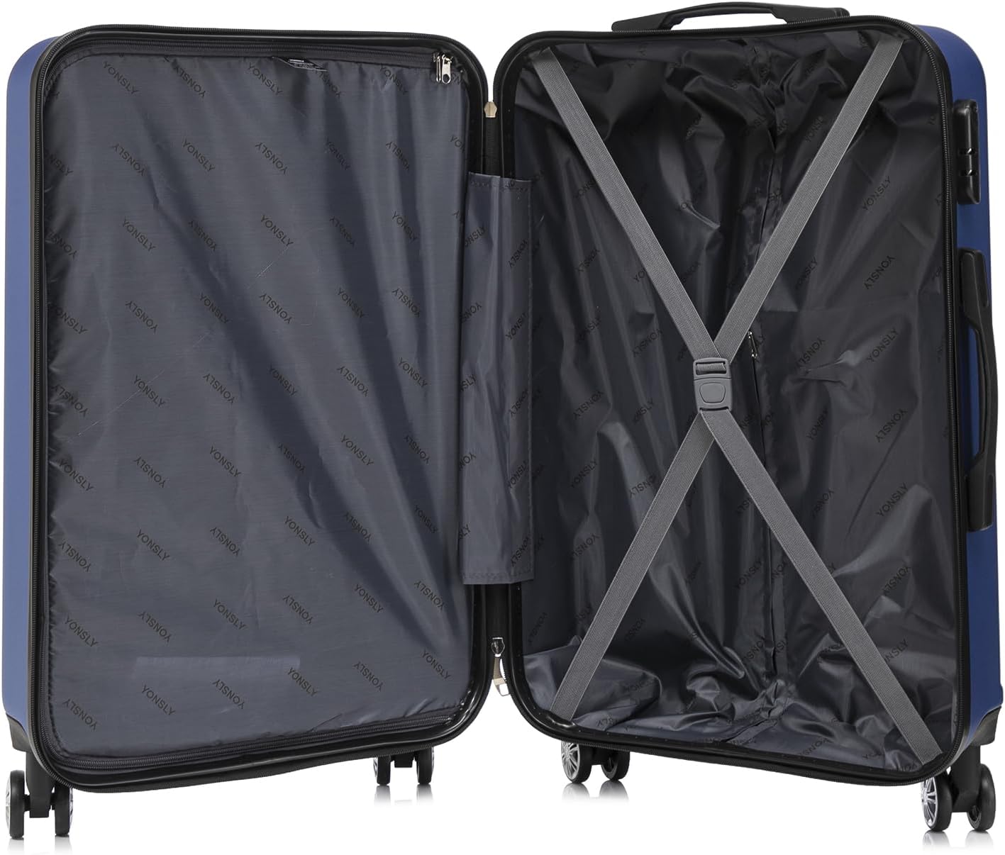 Hartschalen-Kofferset mit Zahlenschloss (3-teilig), 3er Set (M/L/XL) YS11 Dunkelblau