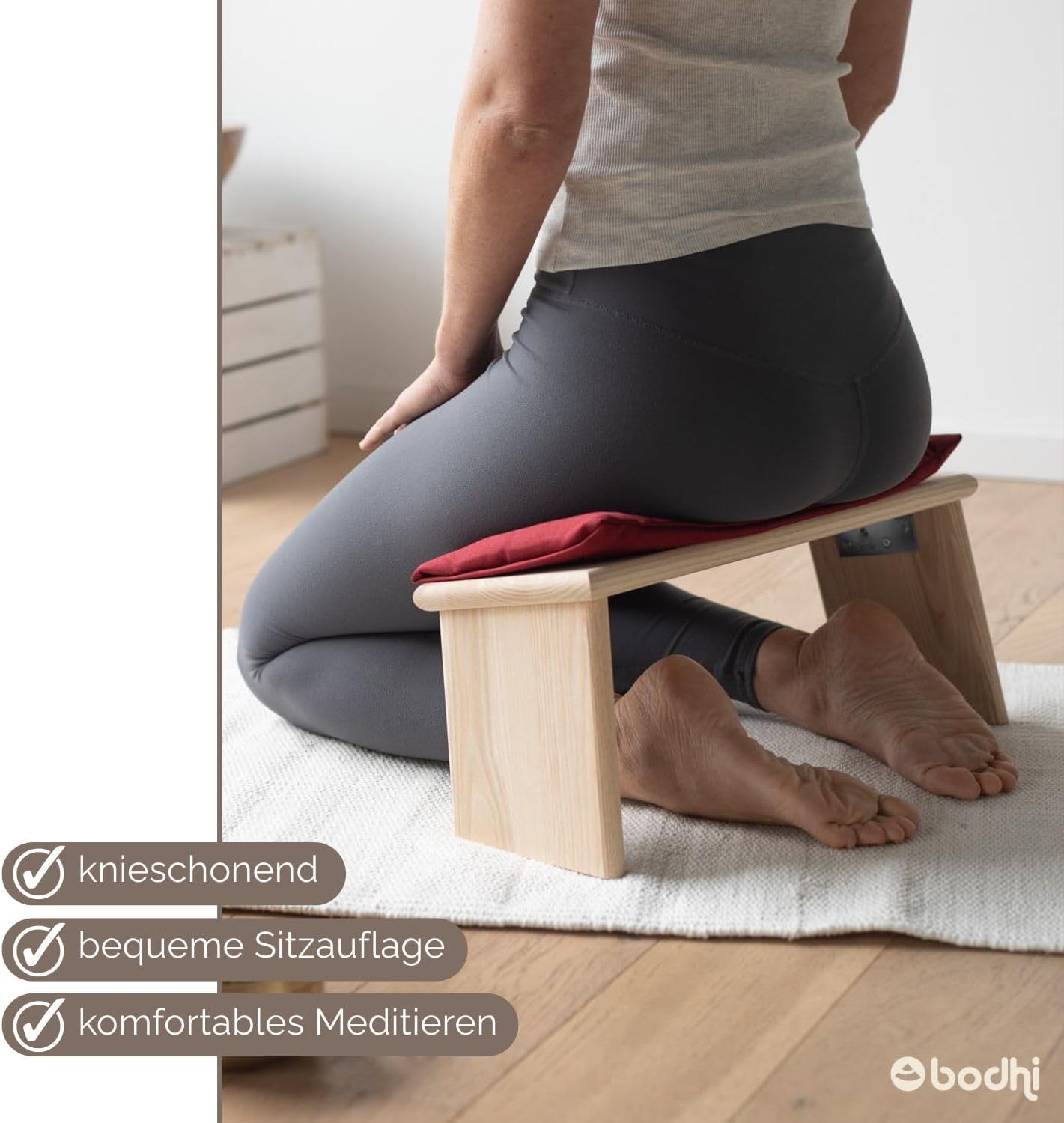 Sitzauflage für Meditationsbank, Auflage Anthrazit
