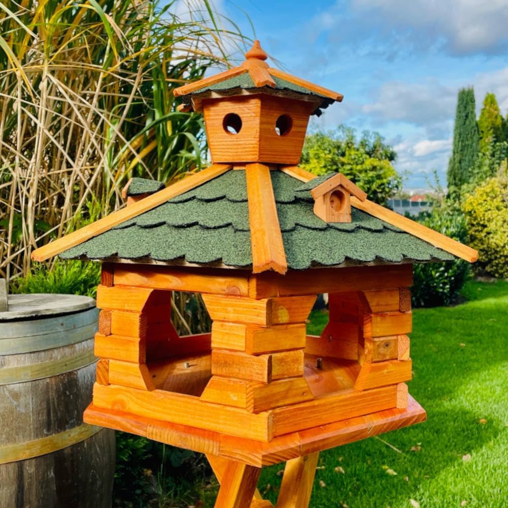 Holz Vogelhaus wetterfest XXL ohne Ständer, Grösse XXL ohne Ständer Grün - Braun