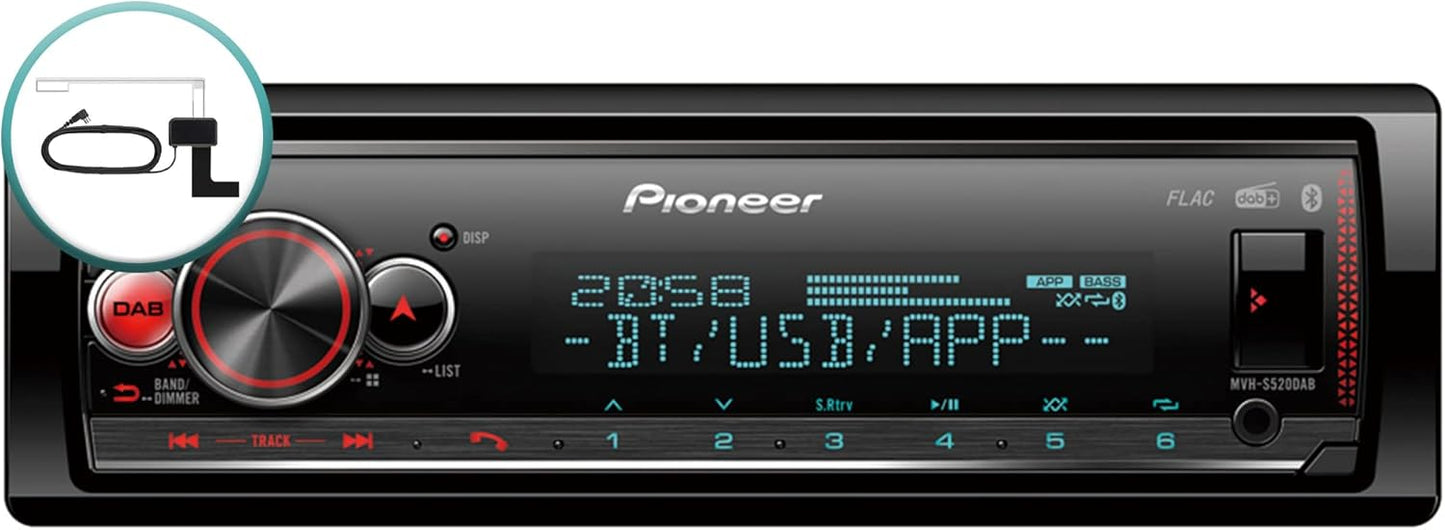 1-DIN-Autoradio MVH-S520DAB mit DAB+ und Bluetooth, Inkl. Antenne