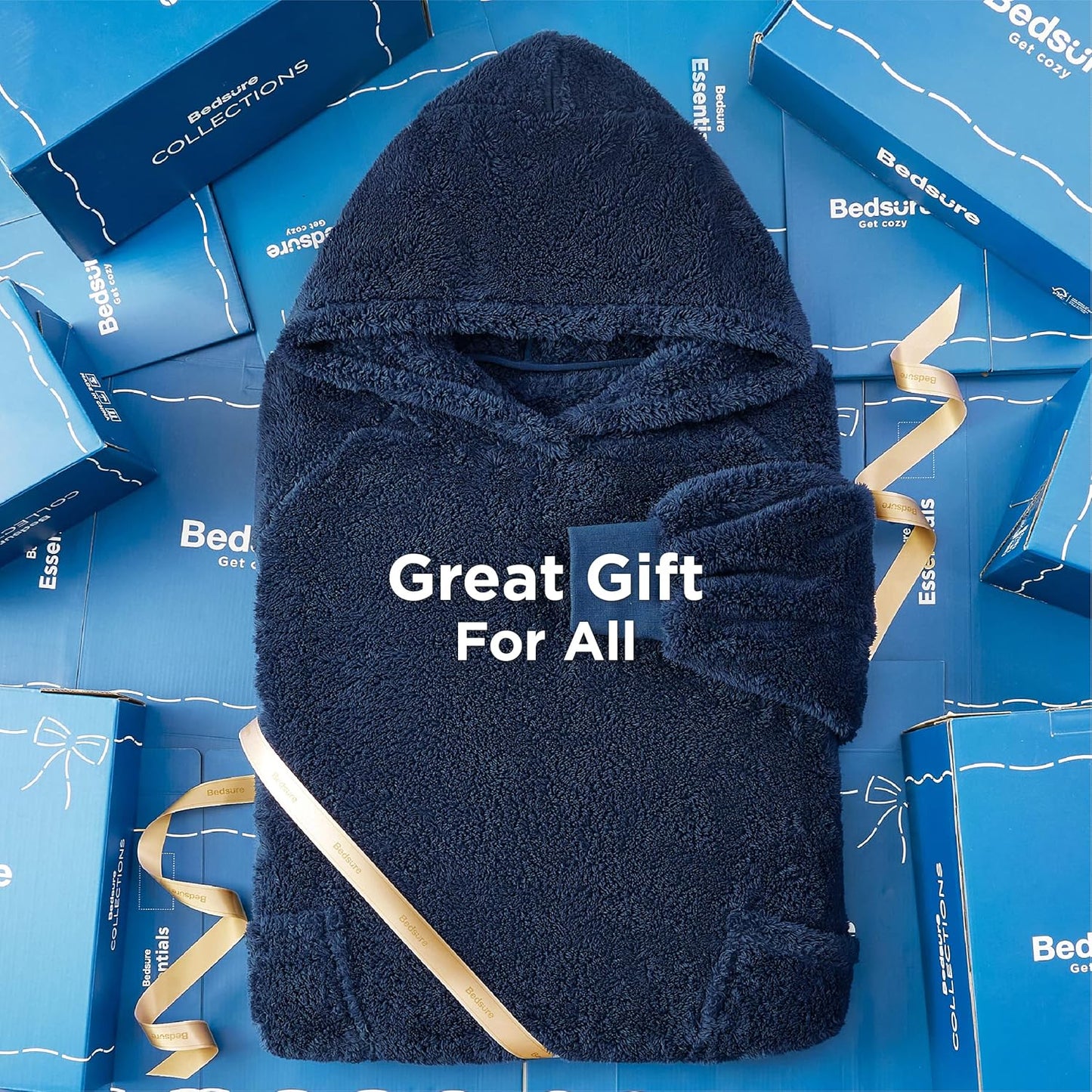 Hoodie Decke, L 13-blau Kurz