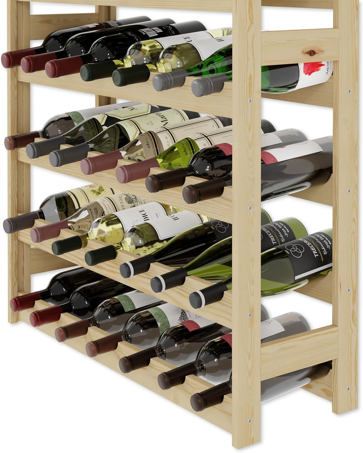 Weinregal, Natur RW-1-56, 118 x 72,5 x 25, 7 liegen, 56 Flaschen