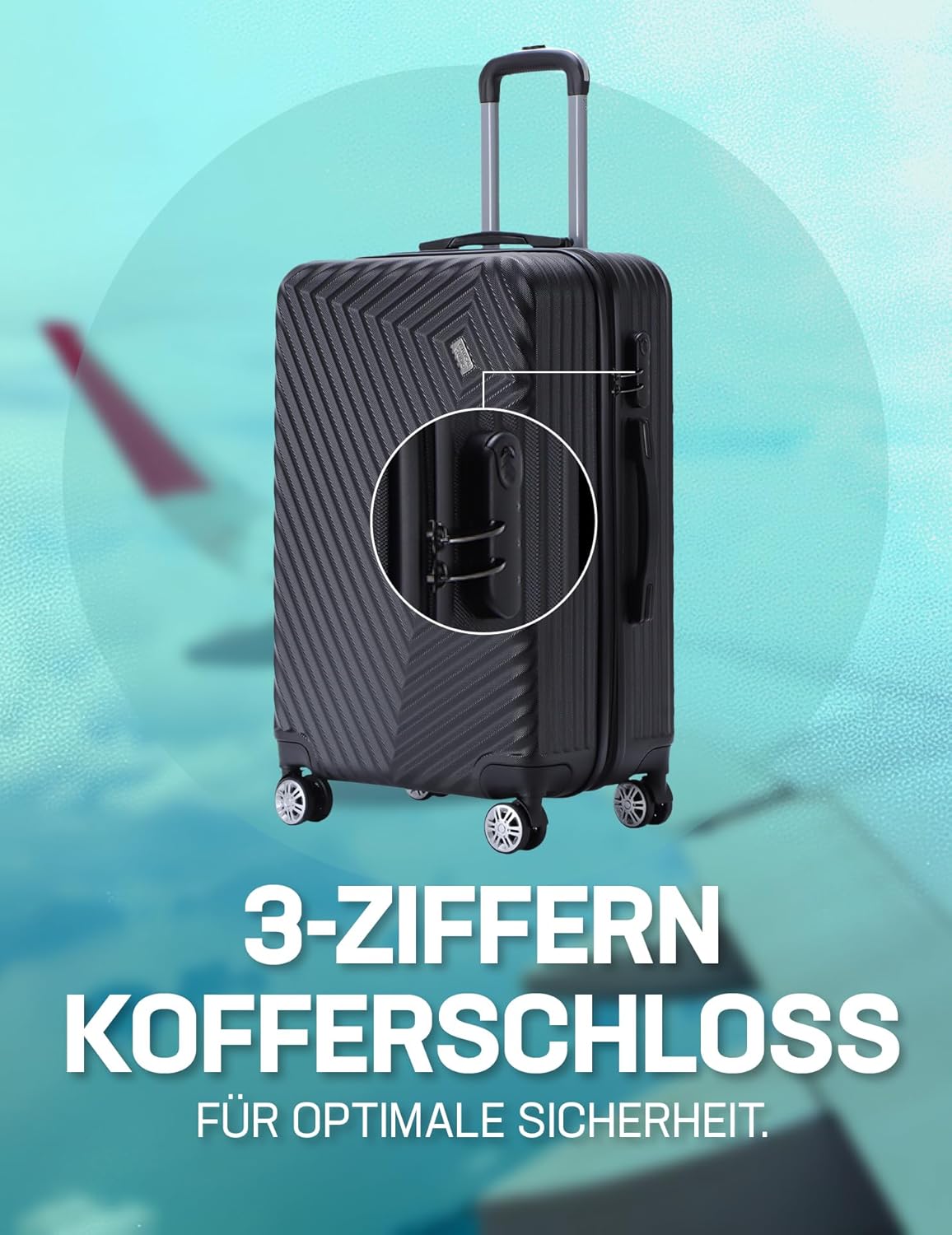 3-teiliges Koffer-Set, Blau Stavanger