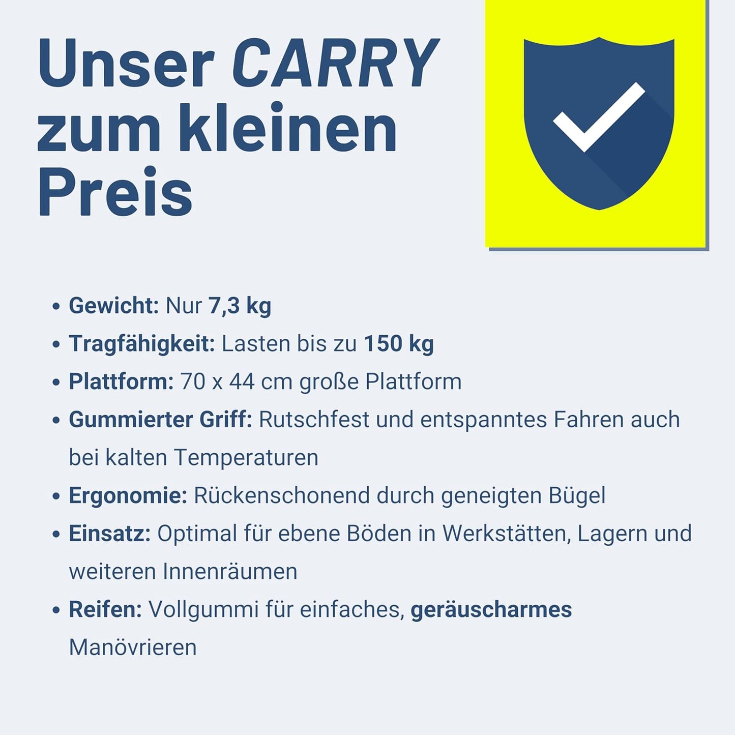 Klappbarer Transportwagen, 150 kg Weiss