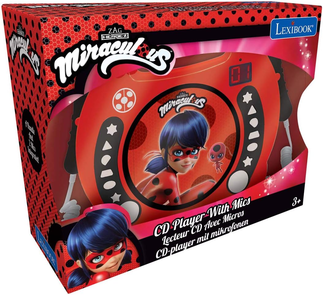 Tragbarer CD-Spieler Miraculous mit Mikrofonen und Karaoke-Funktion, Miraculous