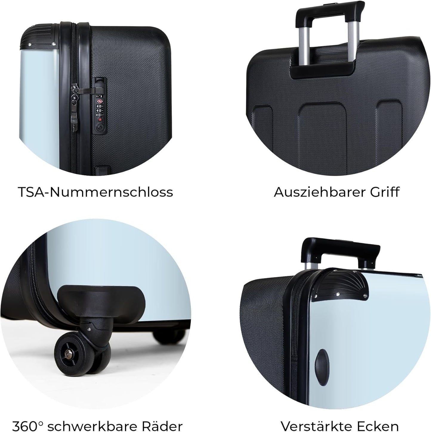 Hartschalenkoffer mit Rollen und TSA-Schloss, Unifarben - Luft Grösse XL
