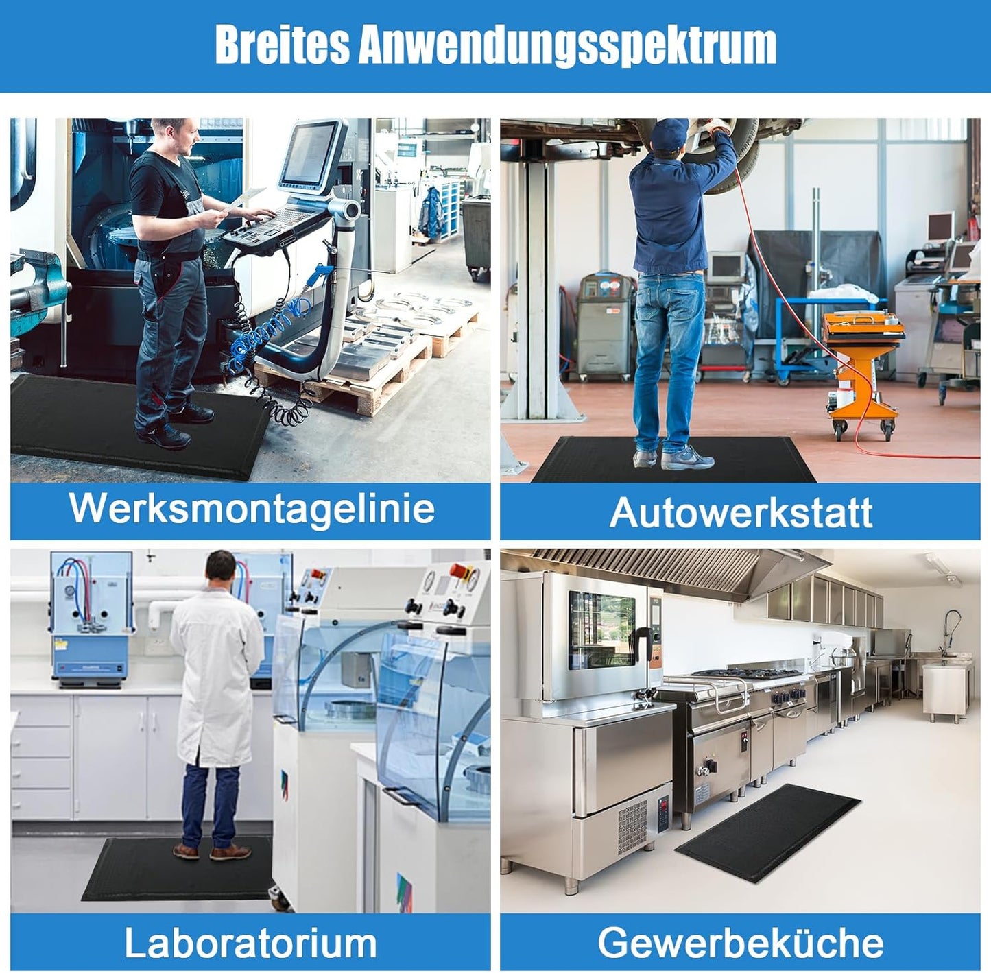 Ergonomische Anti-Ermüdungsmatte für Steharbeitsplätze, 92 x 152 cm