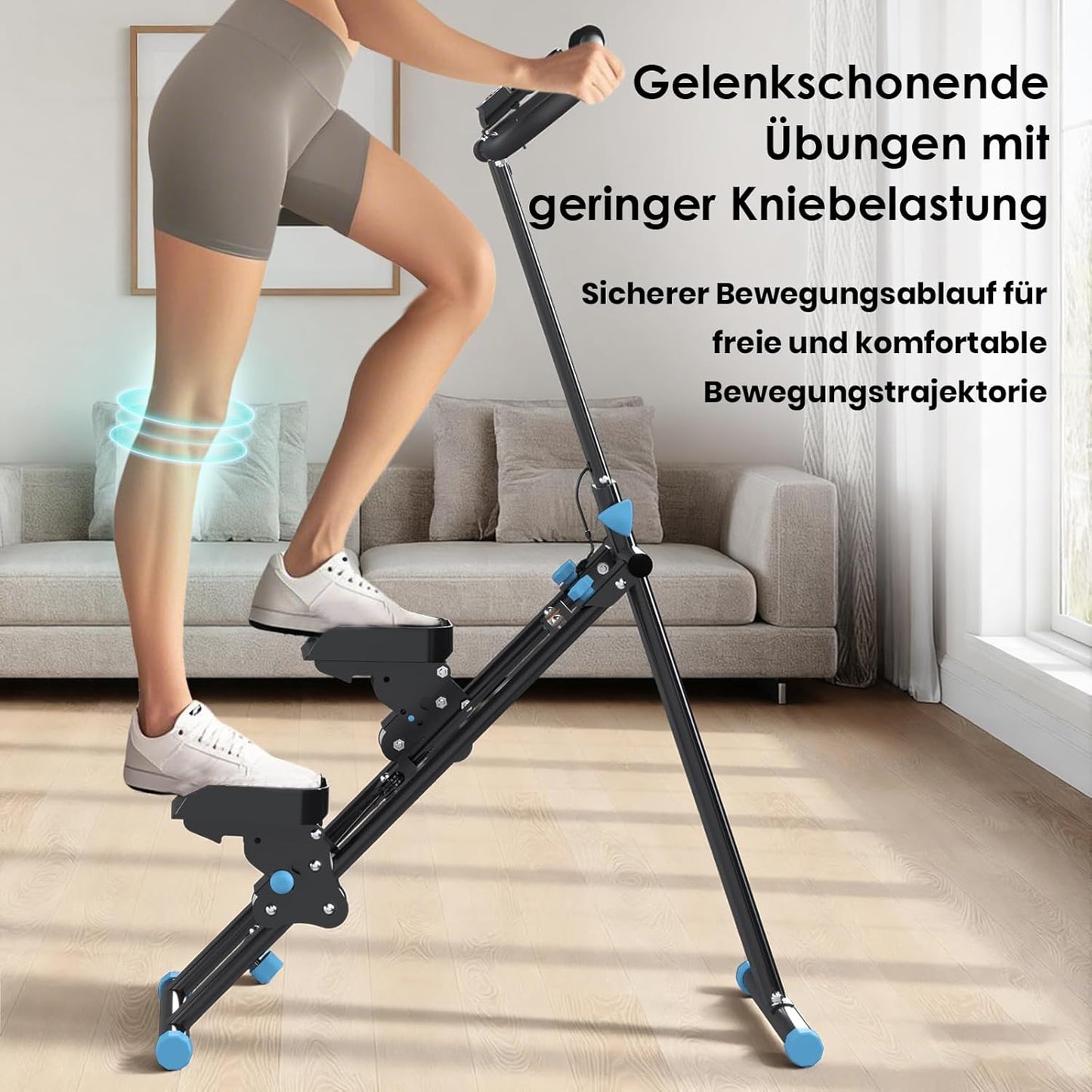 Klappbarer Stepper für Ganzkörper-Workout, Schwarz