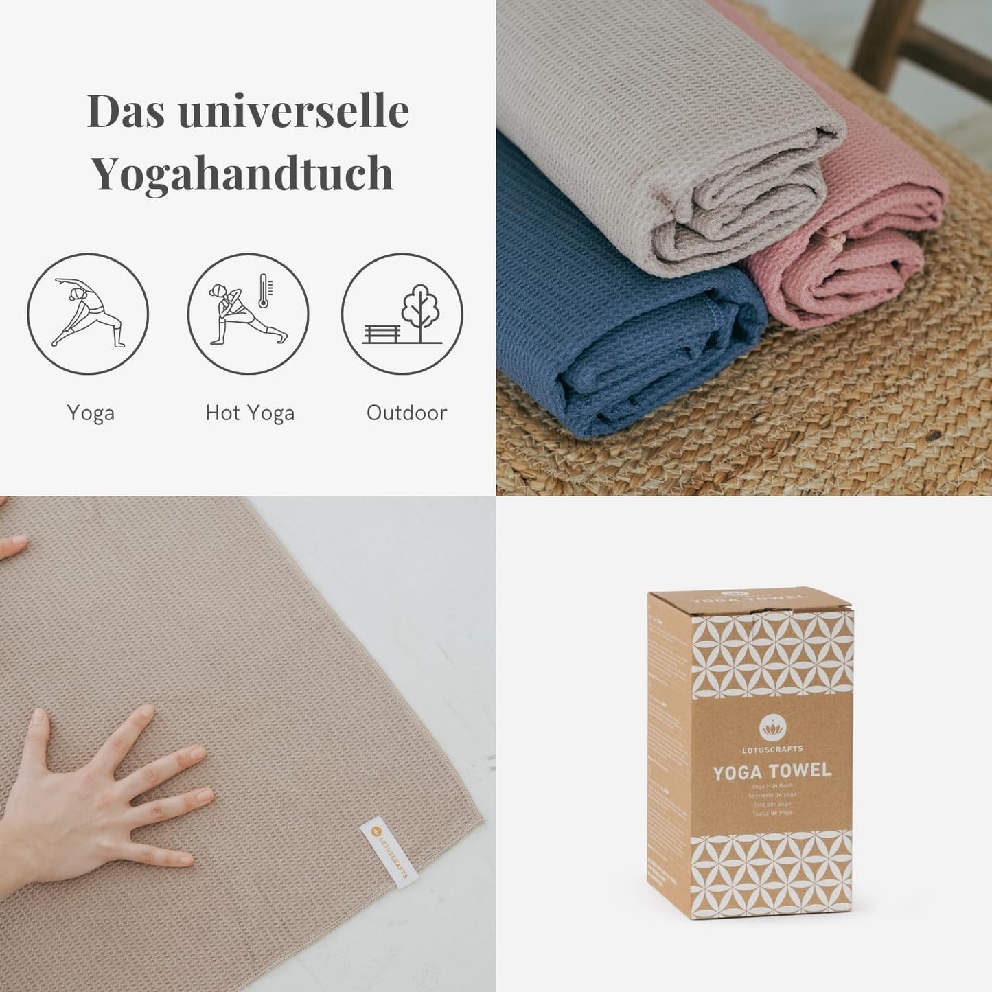 Yoga-Handtuch Wet Grip, Anthracit