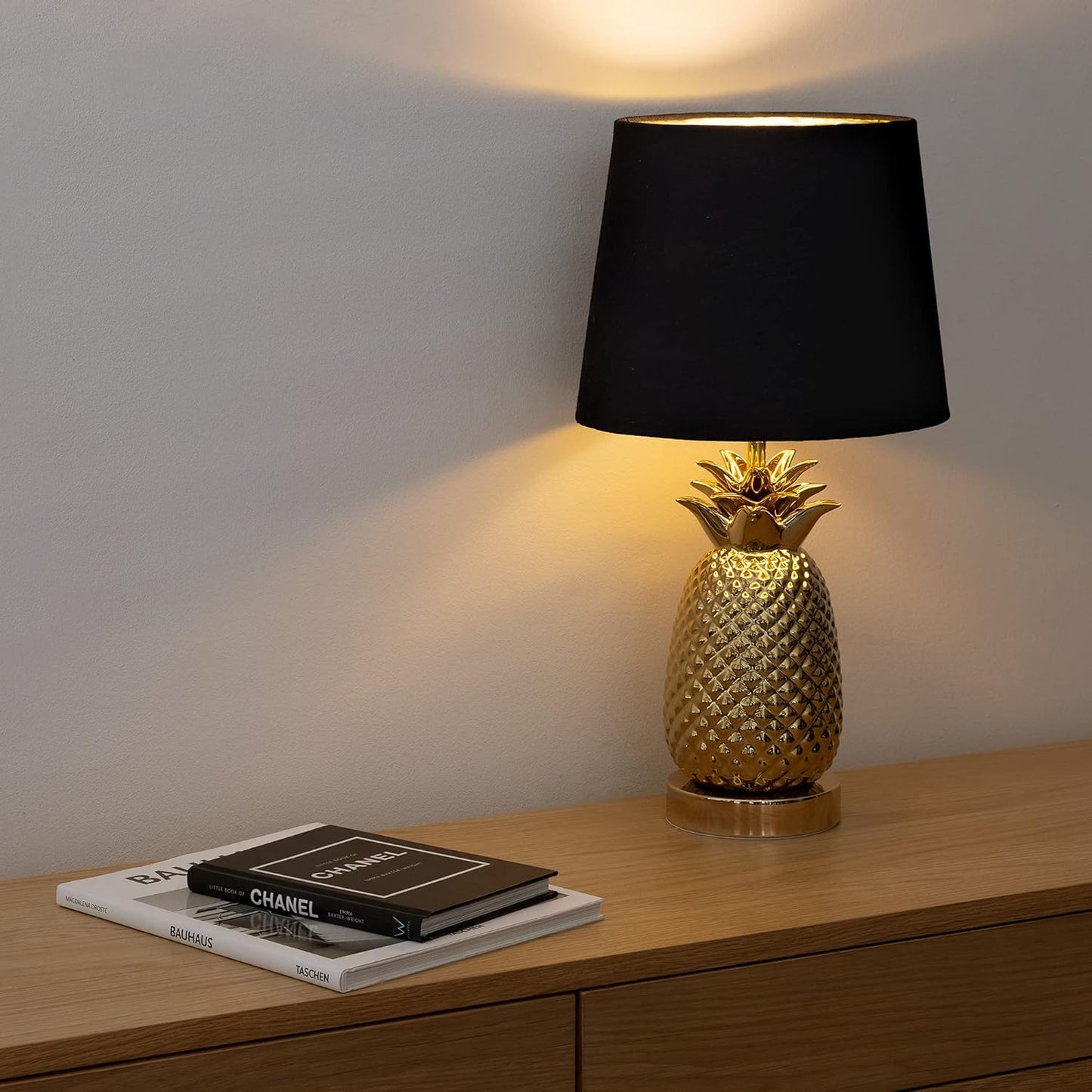 2er-Set Lampenschirm für Tischlampen, Schwarz / Gold