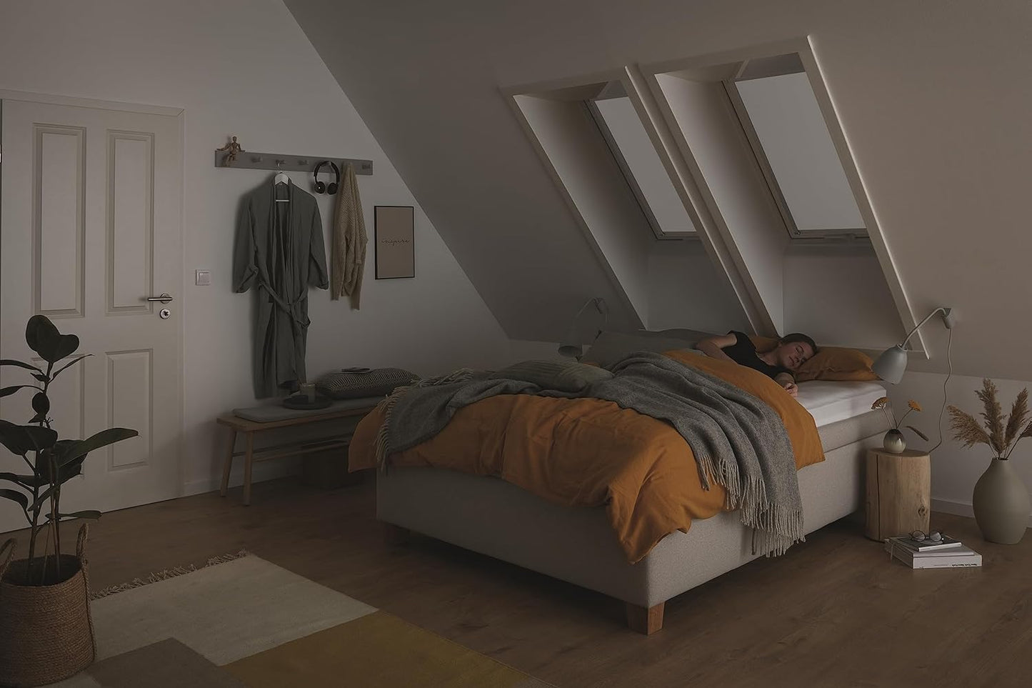 Verdunkelungsrollo für Dachfenster Designo R6/R8/i8, Führungsschiene Weiss B35 x H58 cm Weiss