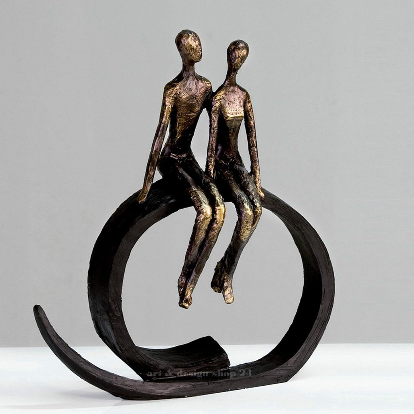 Deko Skulptur Close, Höhe 35 cm Bronze, Schwarz