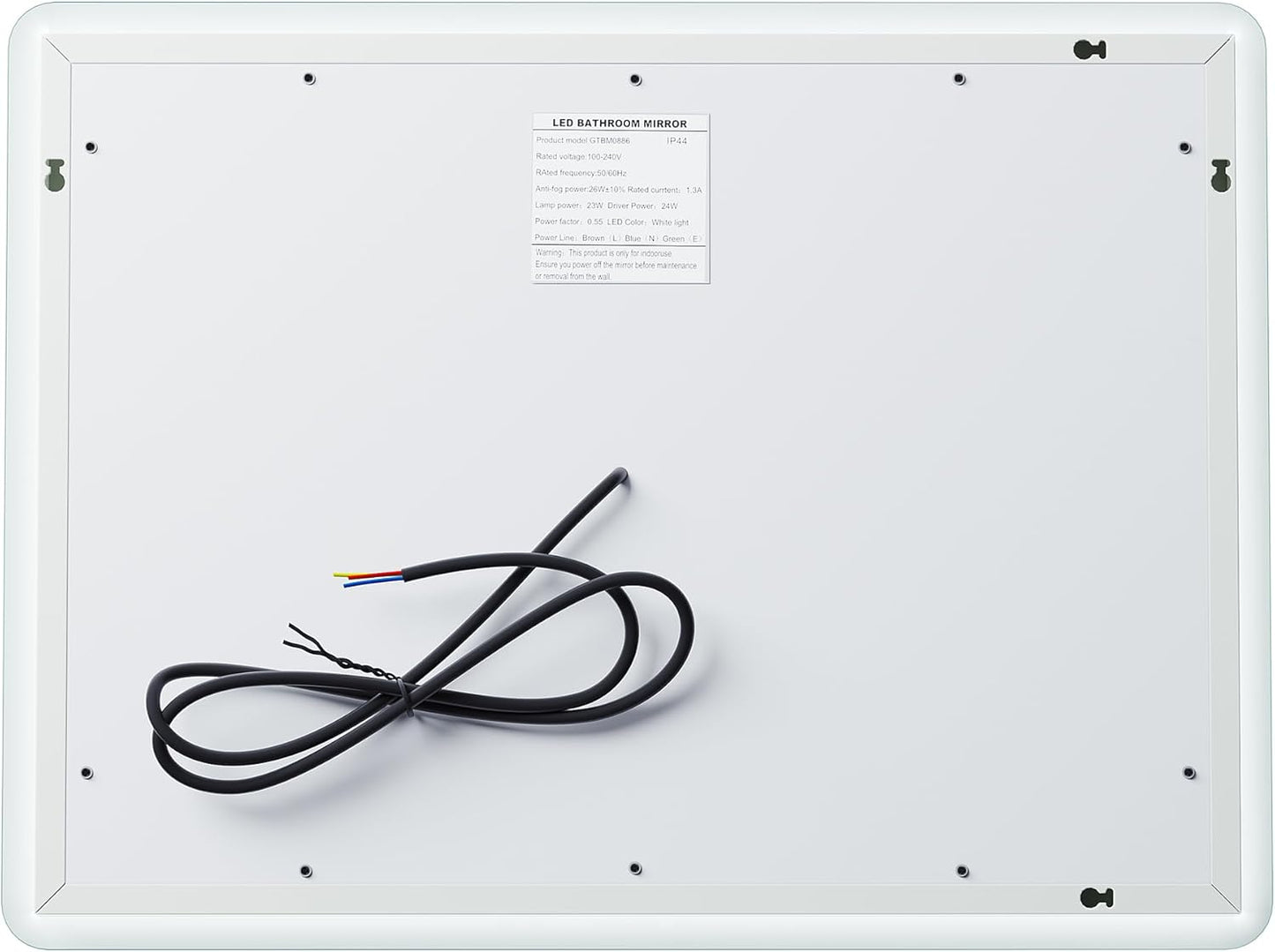 LED Badspiegel mit Touch, 70L x 50B cm Weiß