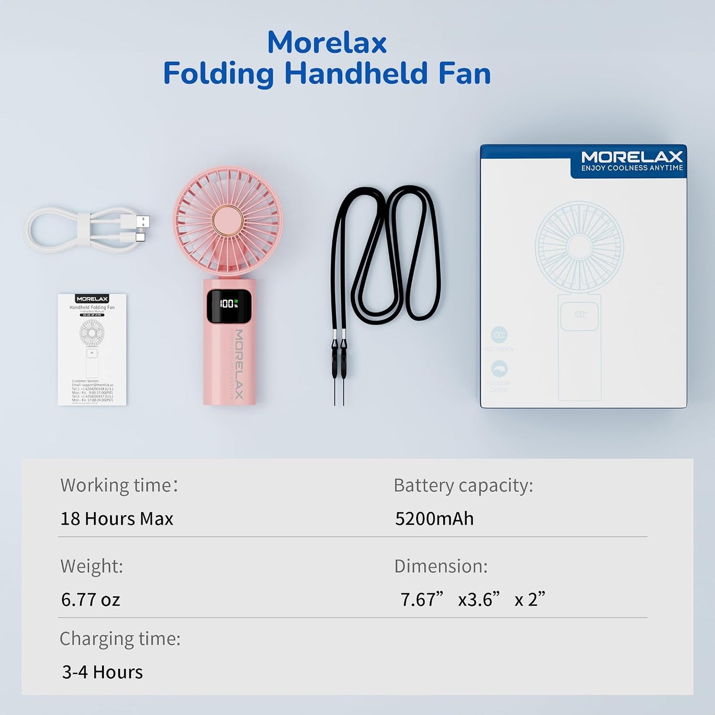 Tragbarer Mini-Ventilator, Rosa