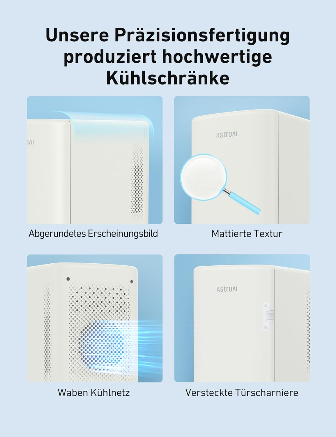 Mini Kühlschrank 6L für Auto & Schlafzimmer, Beige