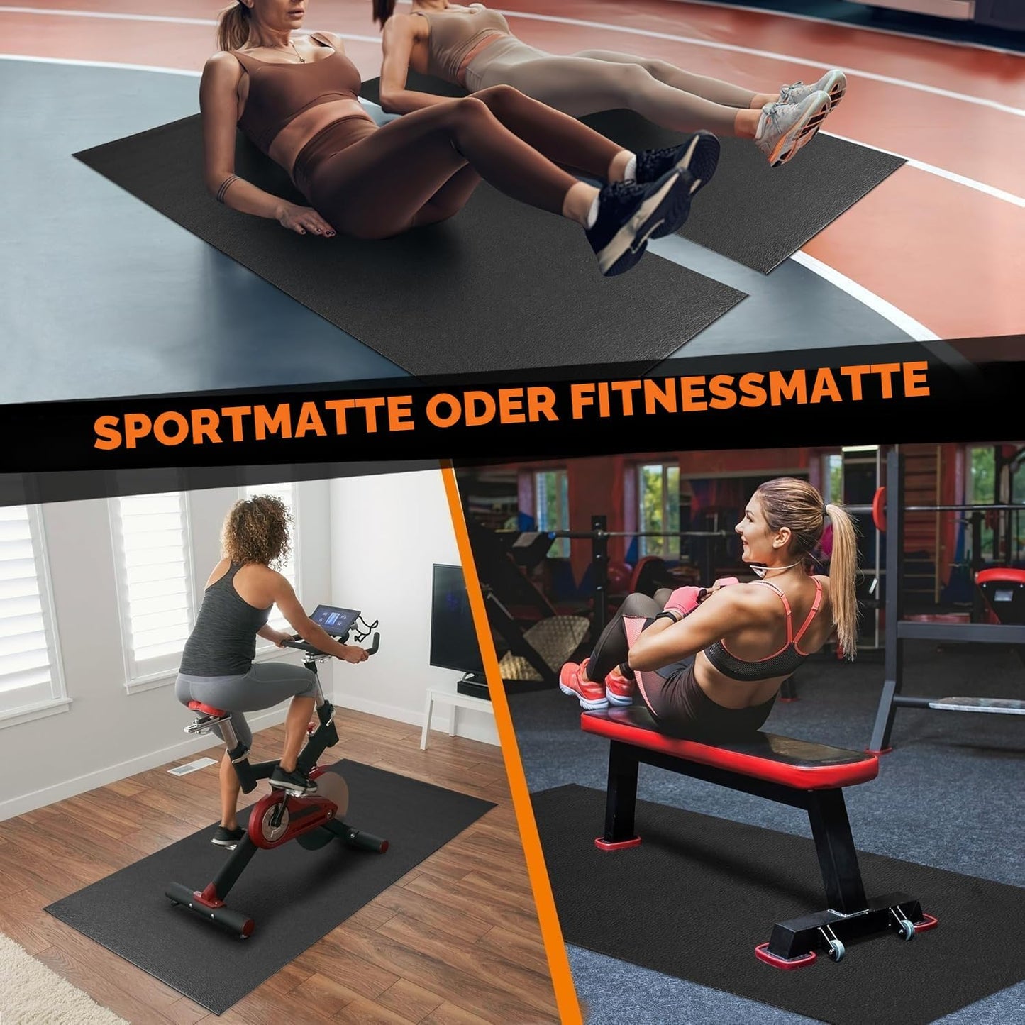 Bodenschutzmatte für Fitnessgeräte, 2-120 X 60 cm