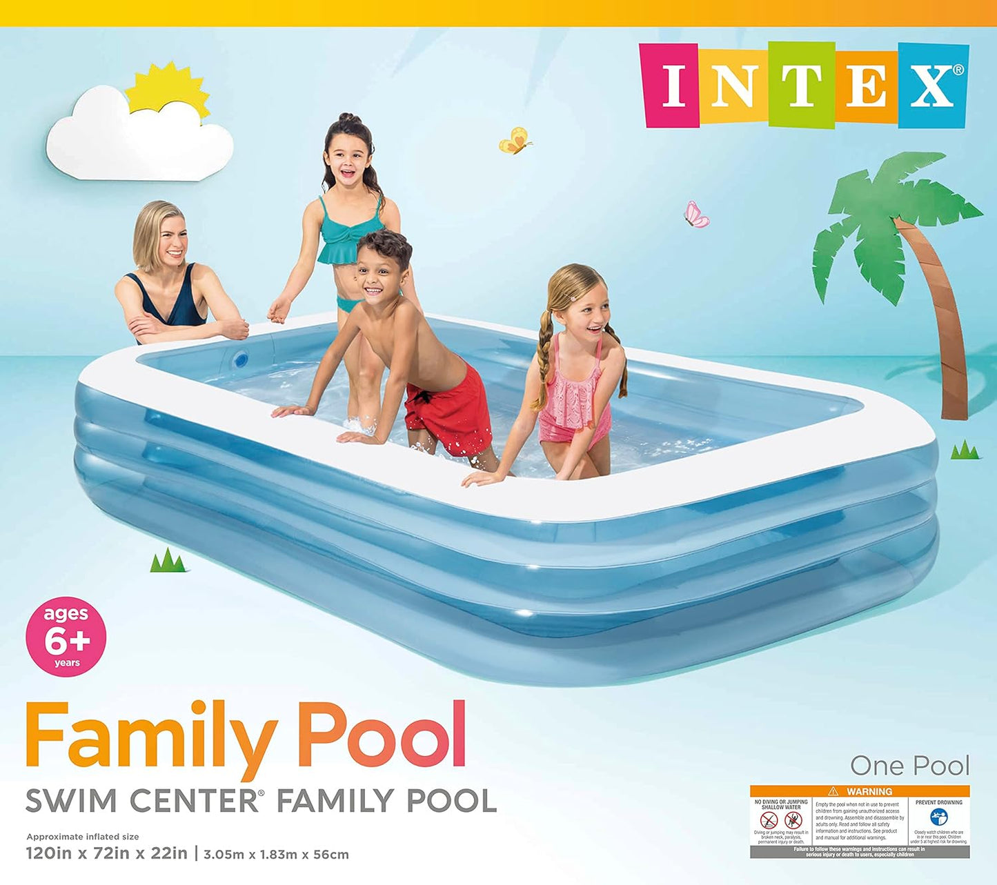 Family Pool, Blau 305 x 183 x 56 cm