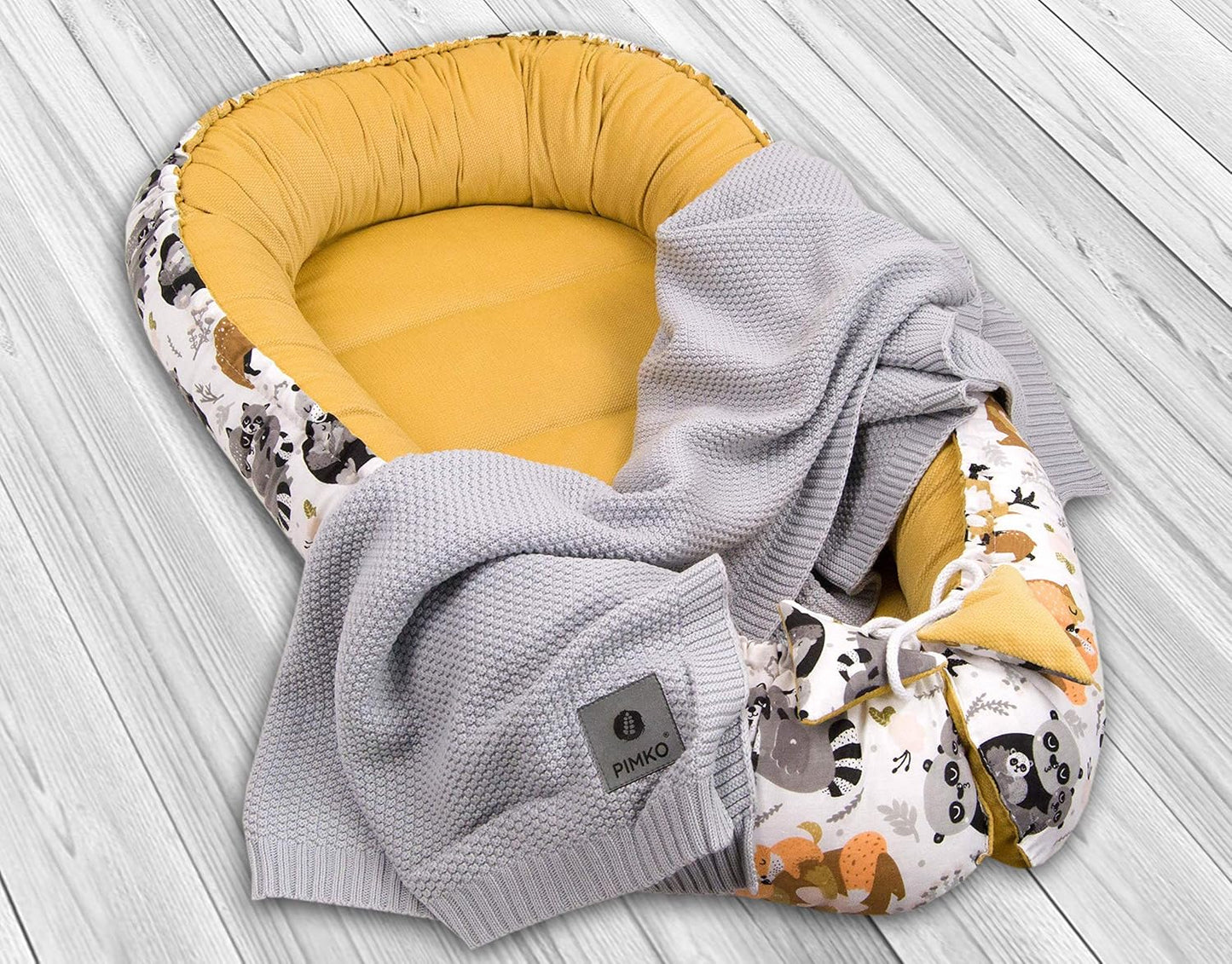 2-seitiges Babynest Mustard 55x90cm, Mustard