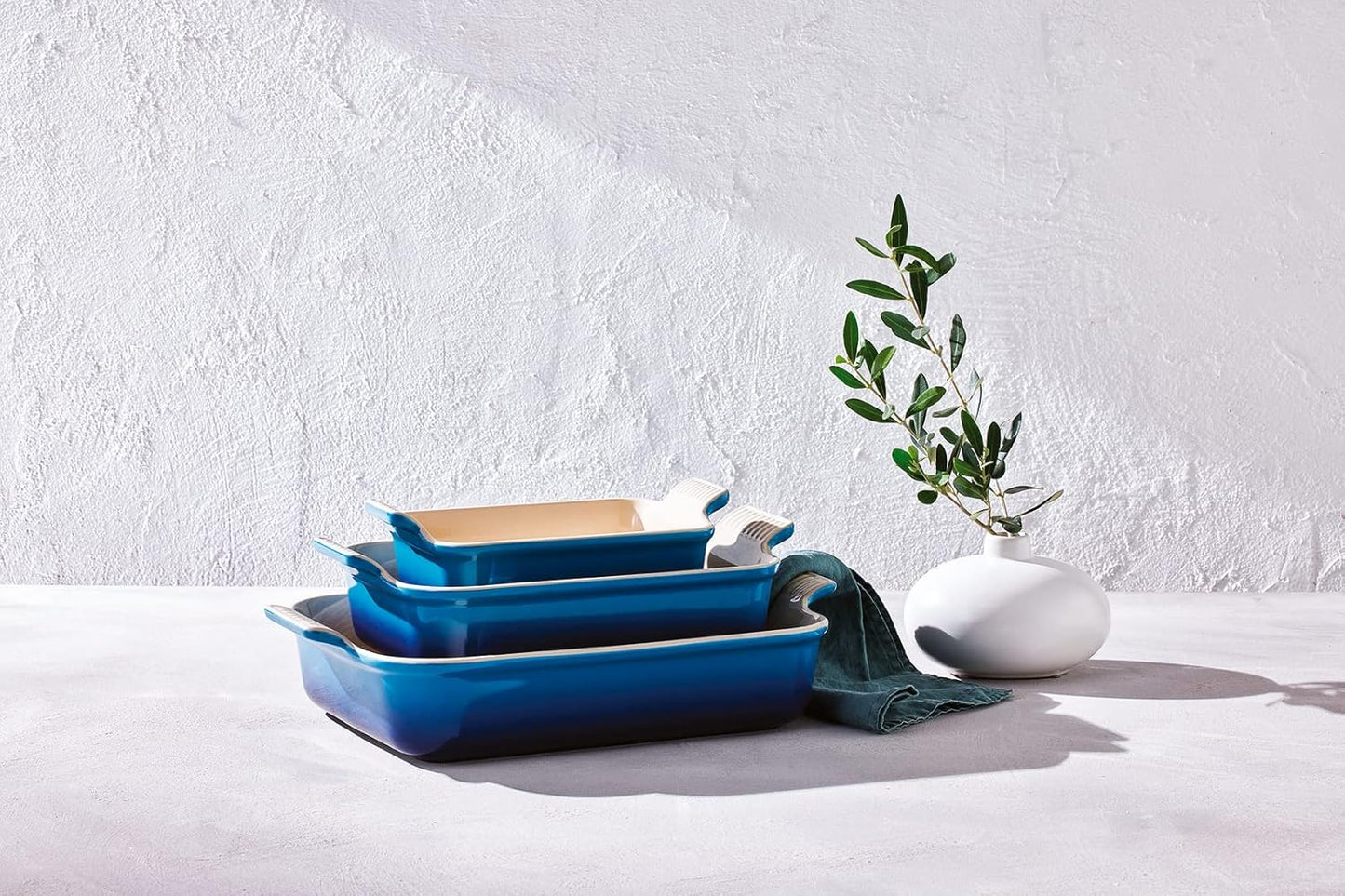 Rechteckige Auflaufform Tradition, Blau 19 cm