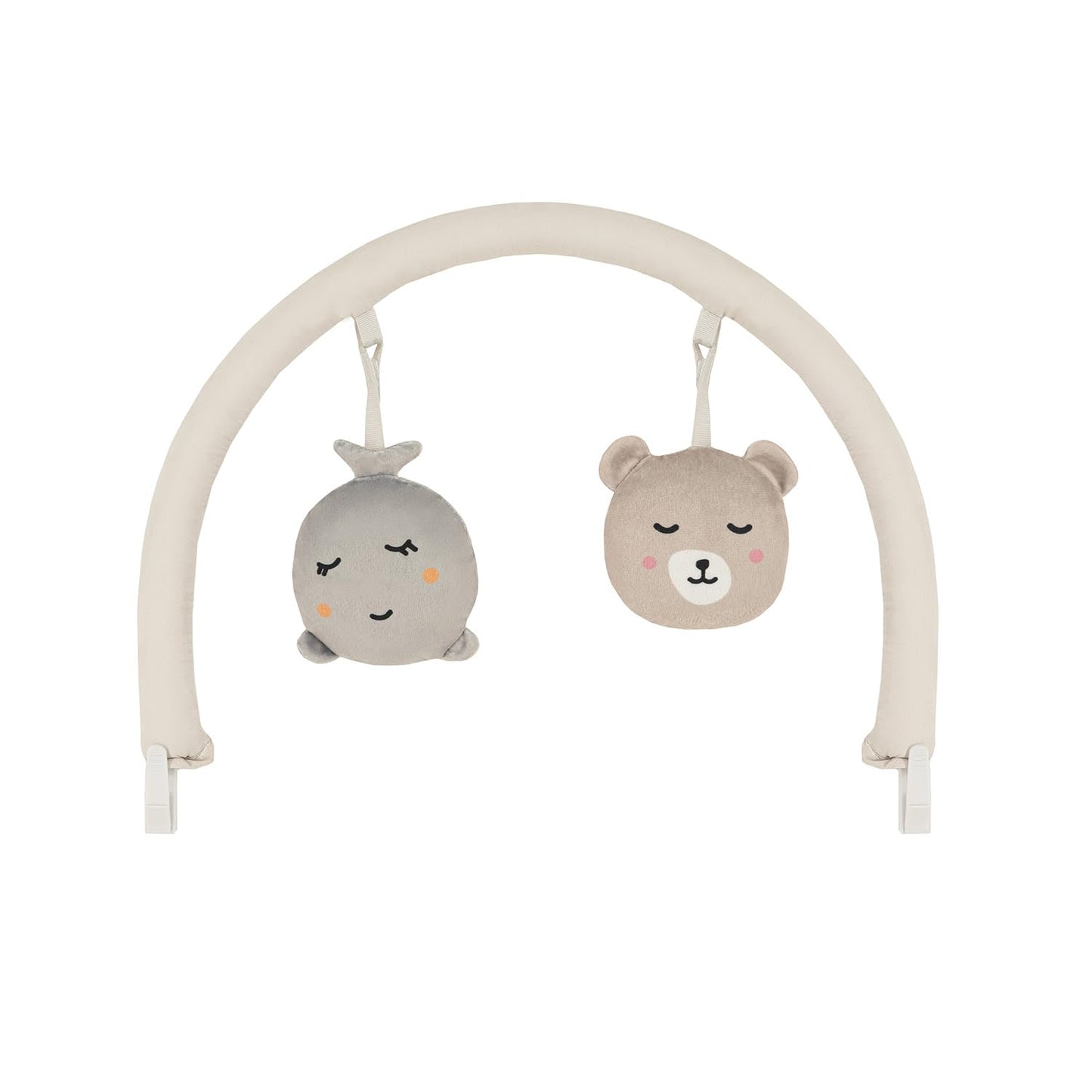 Babywippe Glossy mit Sicherheitsgurt und sensorischem Modul, Beige