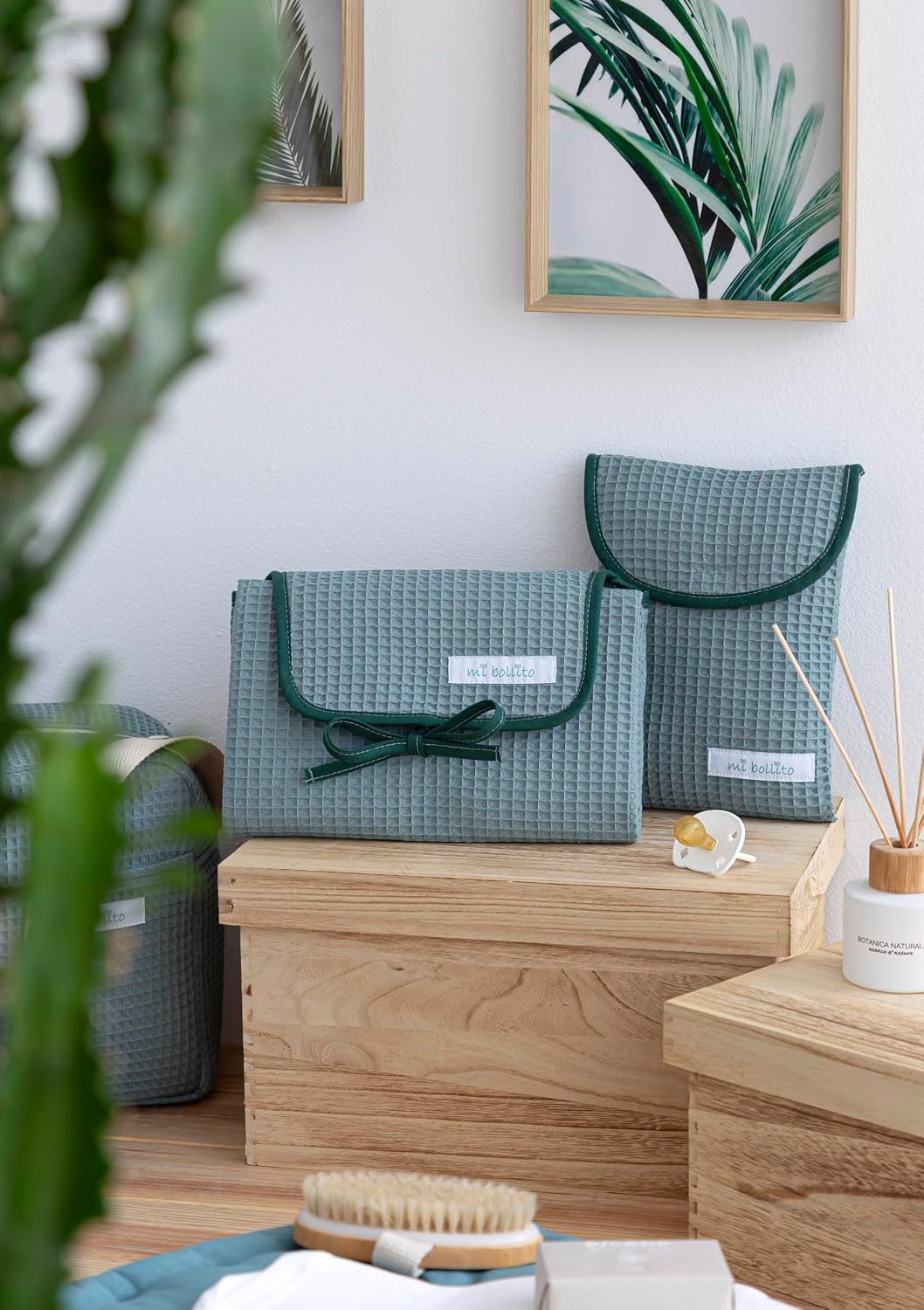 Wickelunterlagen-Set mit Tasche, Grün