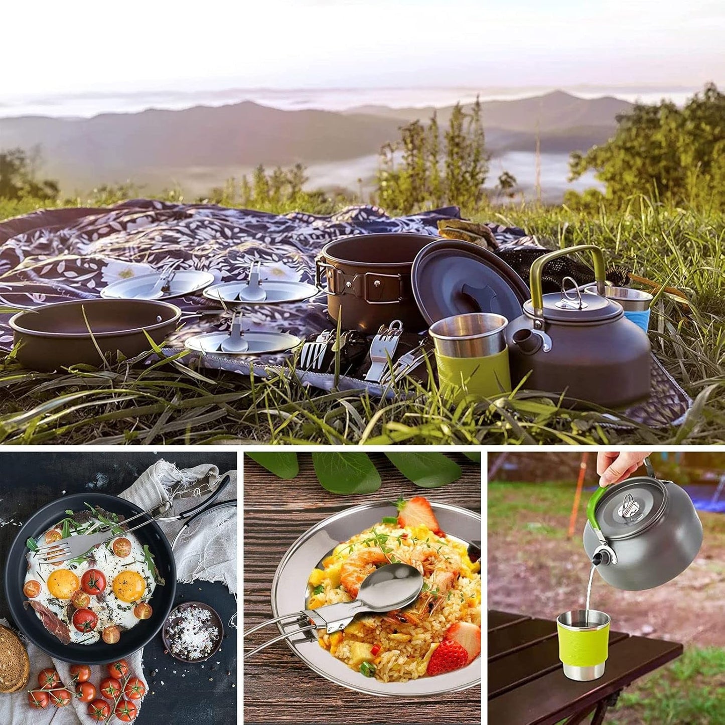 Camping Kochgeschirr Set Auhou für 3 Personen
