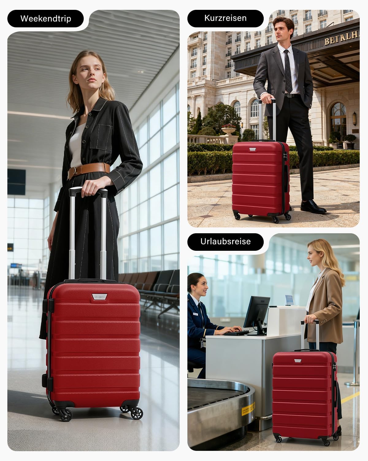 2-teiliges Kofferset, Set-2tlg(L + XL) Spinell Rot
