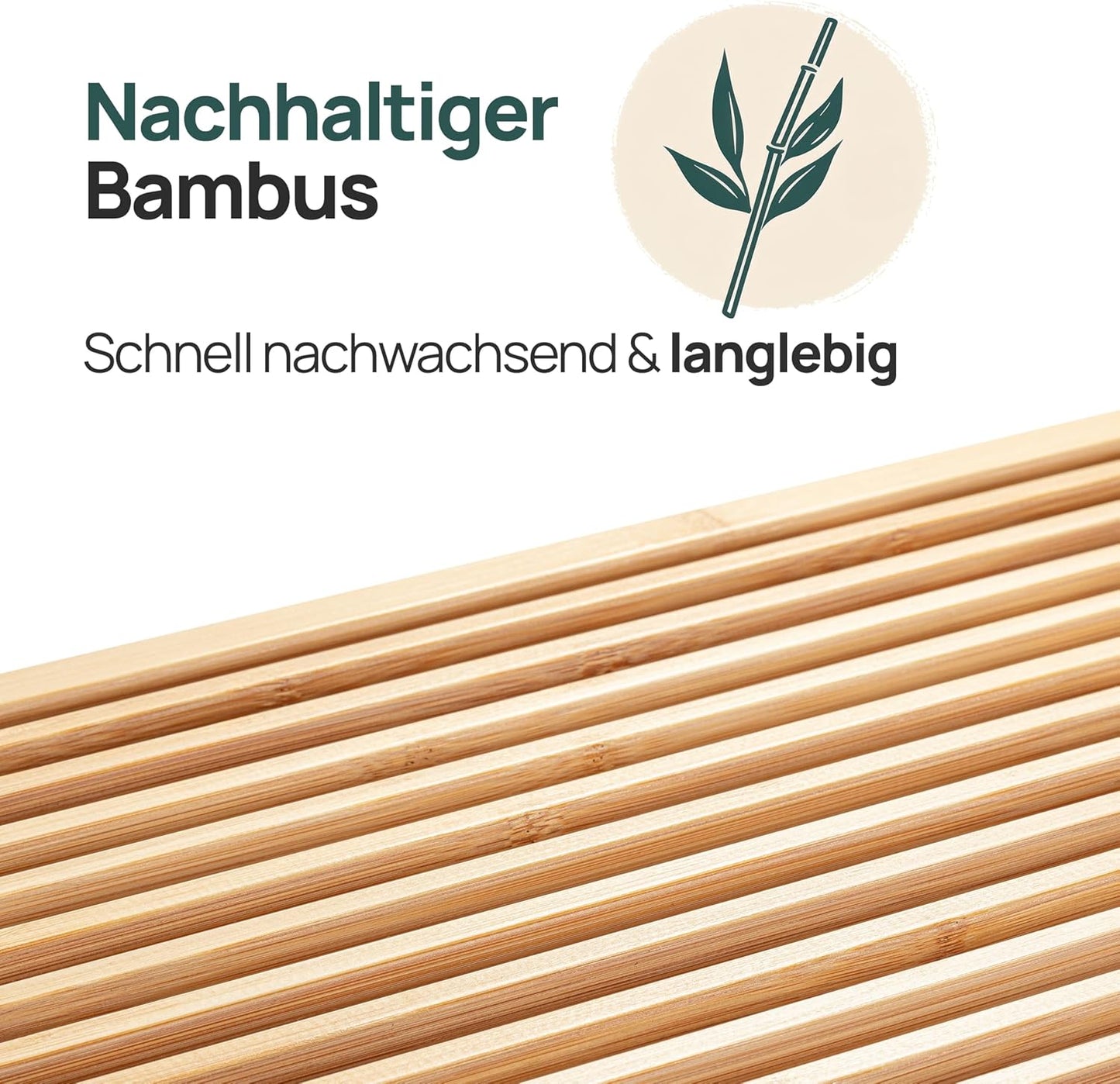Schuhbank mit Sitzbank und Schuhablage, Bambus Lang mit Schuhablage