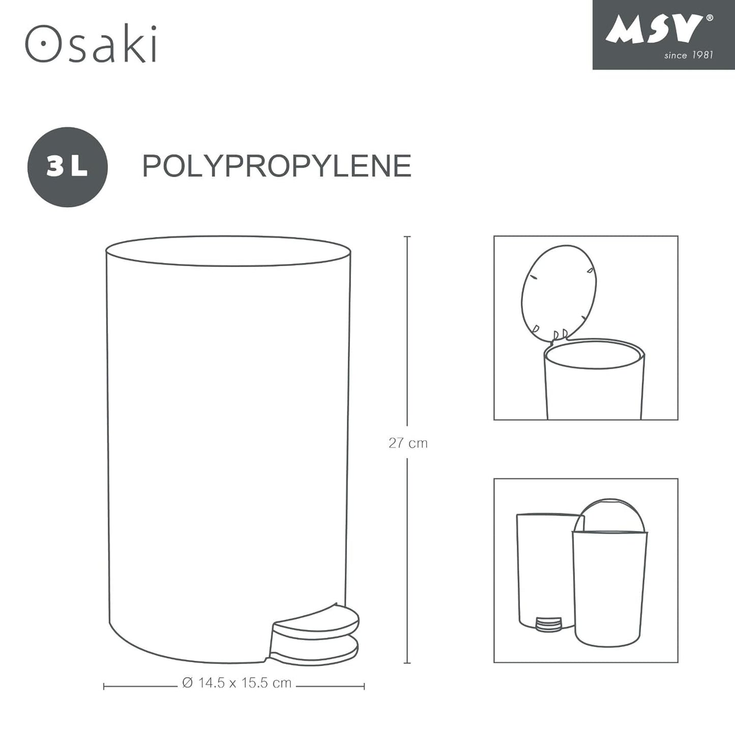 Kosmetikeimer Osaki, Weiss