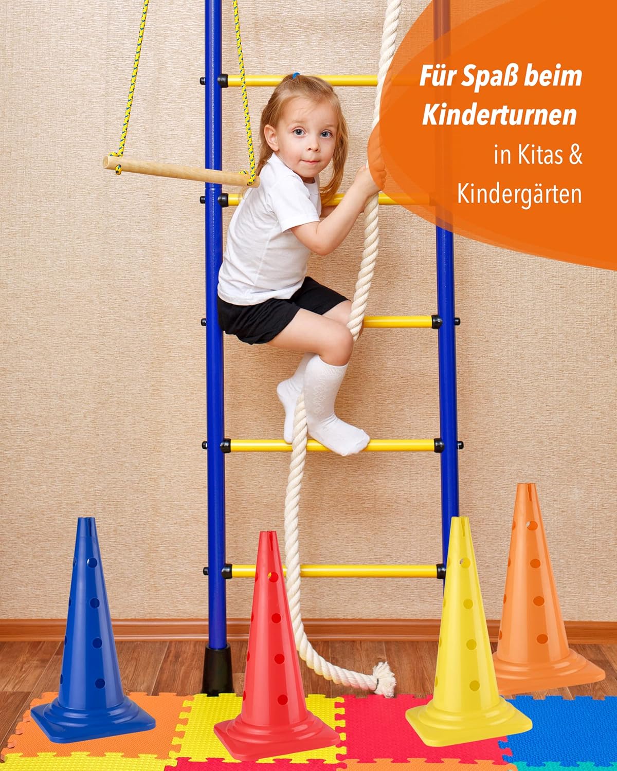 Kombi Kegel für Agility-Training, 4 Stück, Mehrfarbig