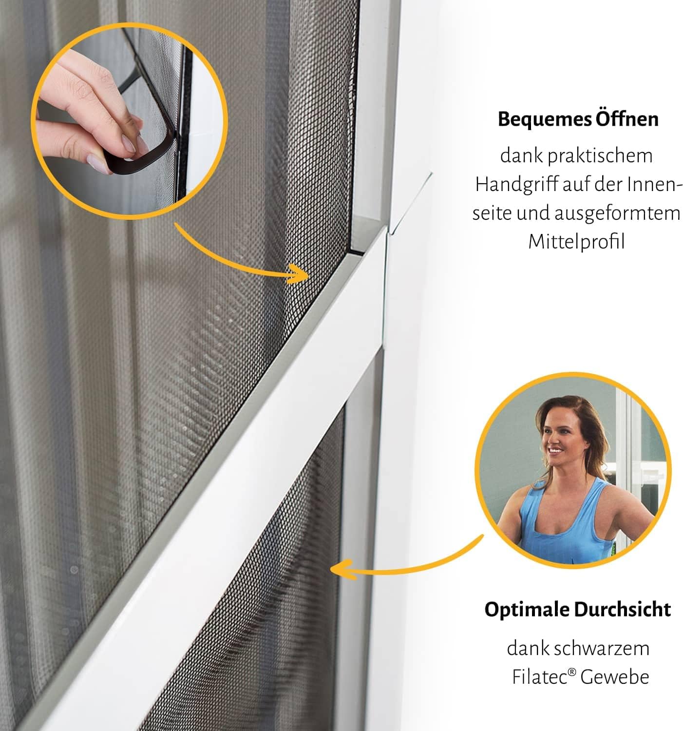 Insektenschutz Tür MASTER SLIM PLUS, 100 x 210 cm (Selbstbausatz) Weiss