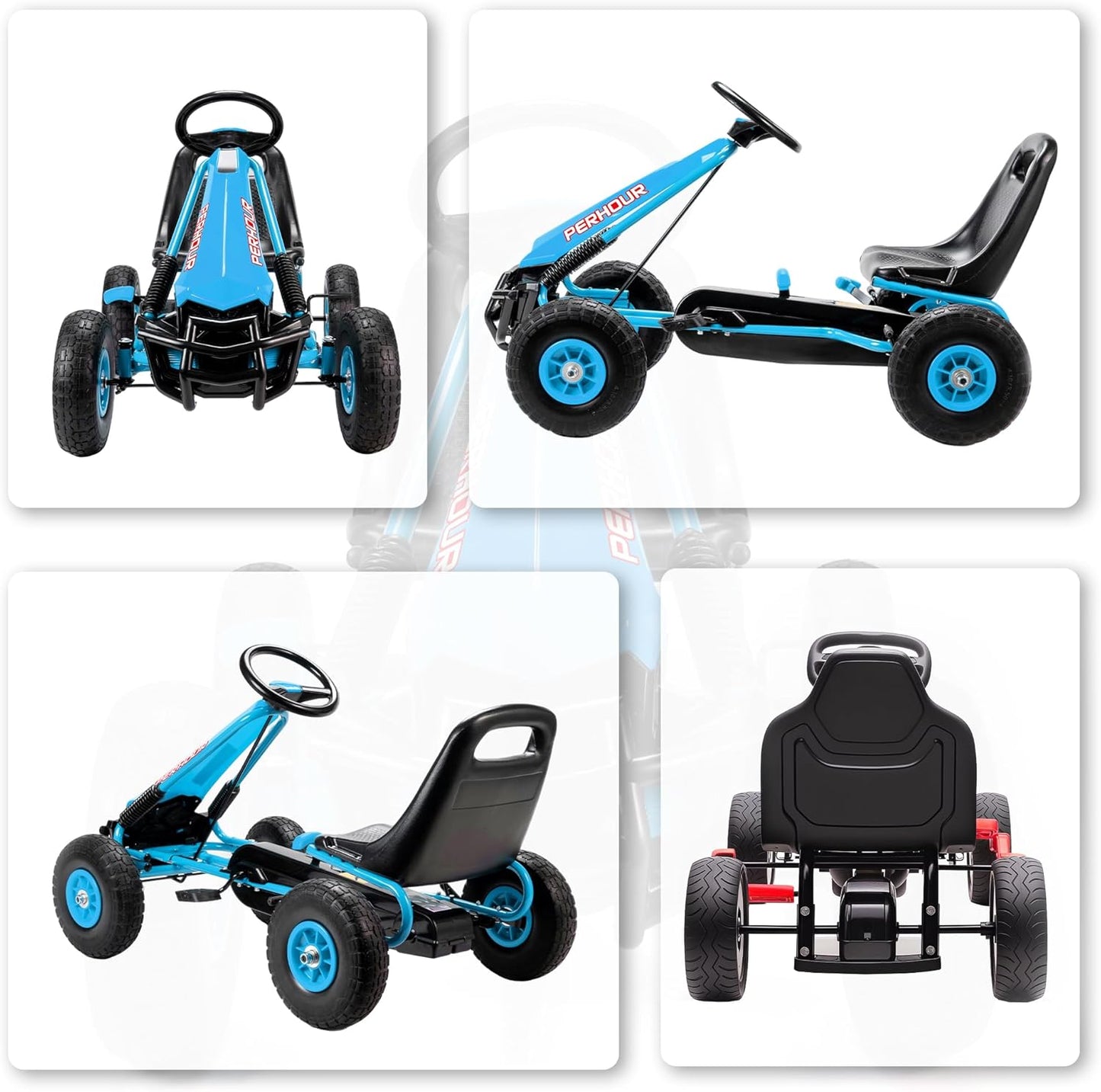 Gokart Tretauto mit Handbremse, Blau