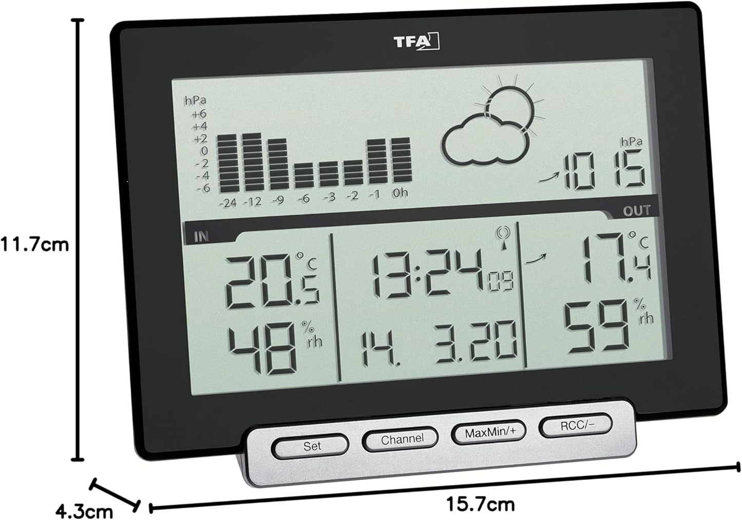 Digitale Funk-Wetterstation Meteo Sens mit Thermo-Hygrosender, Funkwetterstation