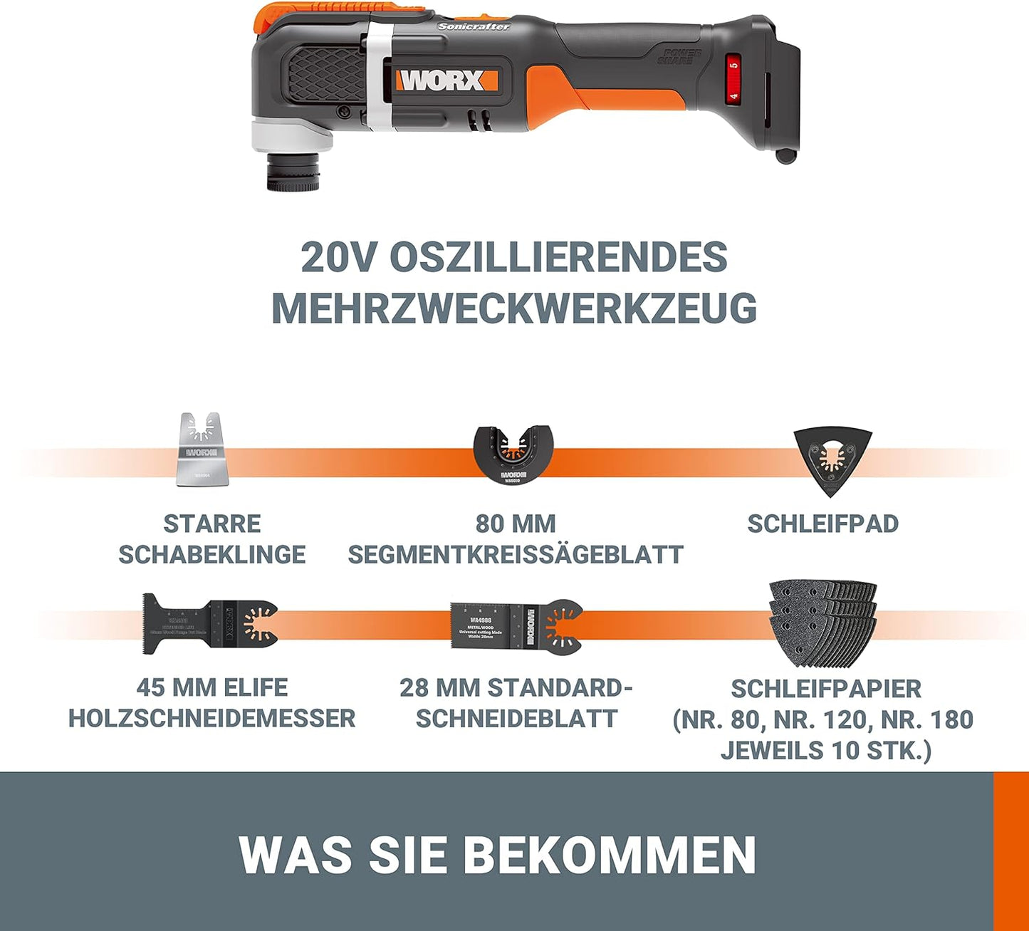 Sonicrafter WX696.9, Ohne Akku, Ladegerät und Transportkoffer