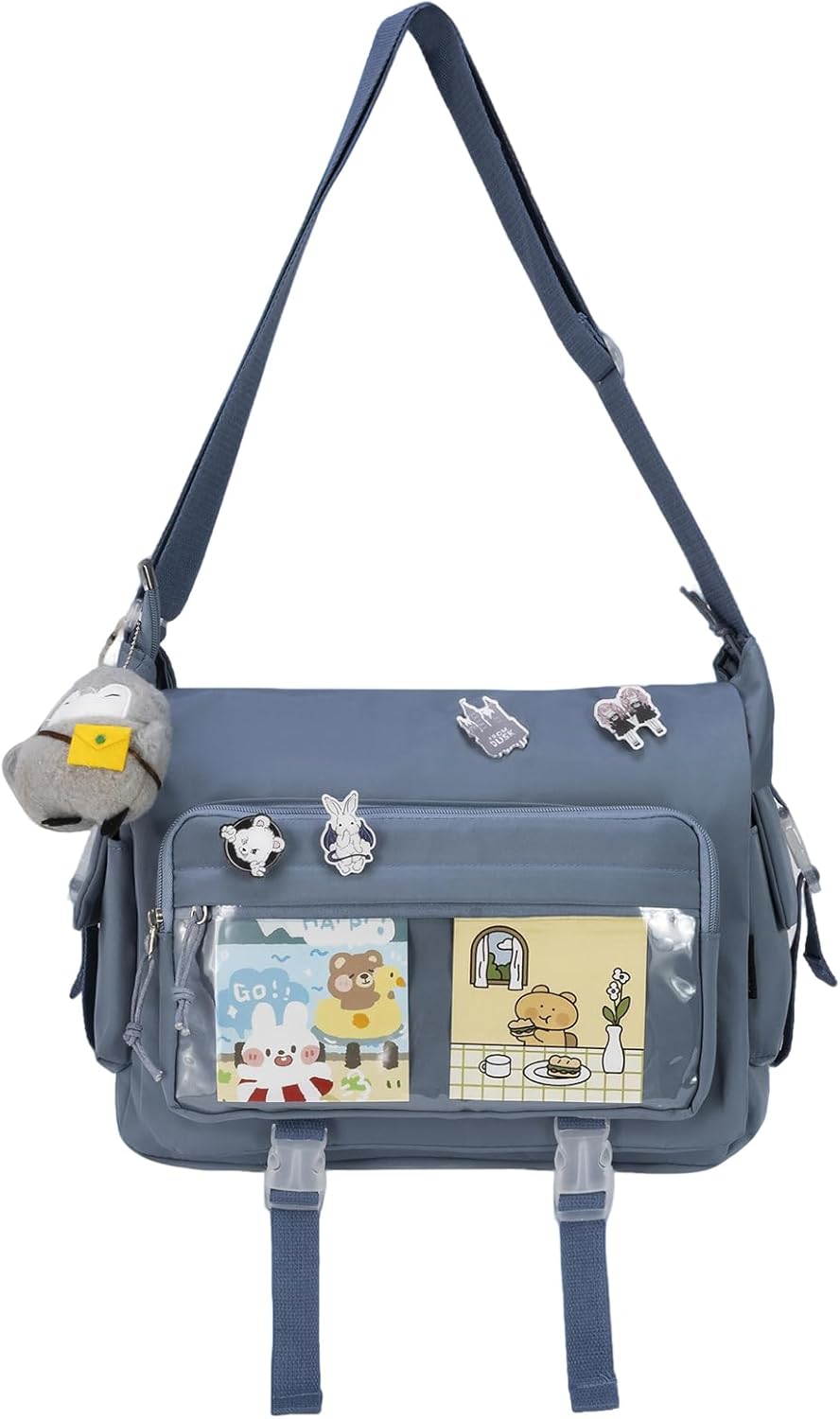 Umhängetasche mit Accessoires, Für Laptop-blau