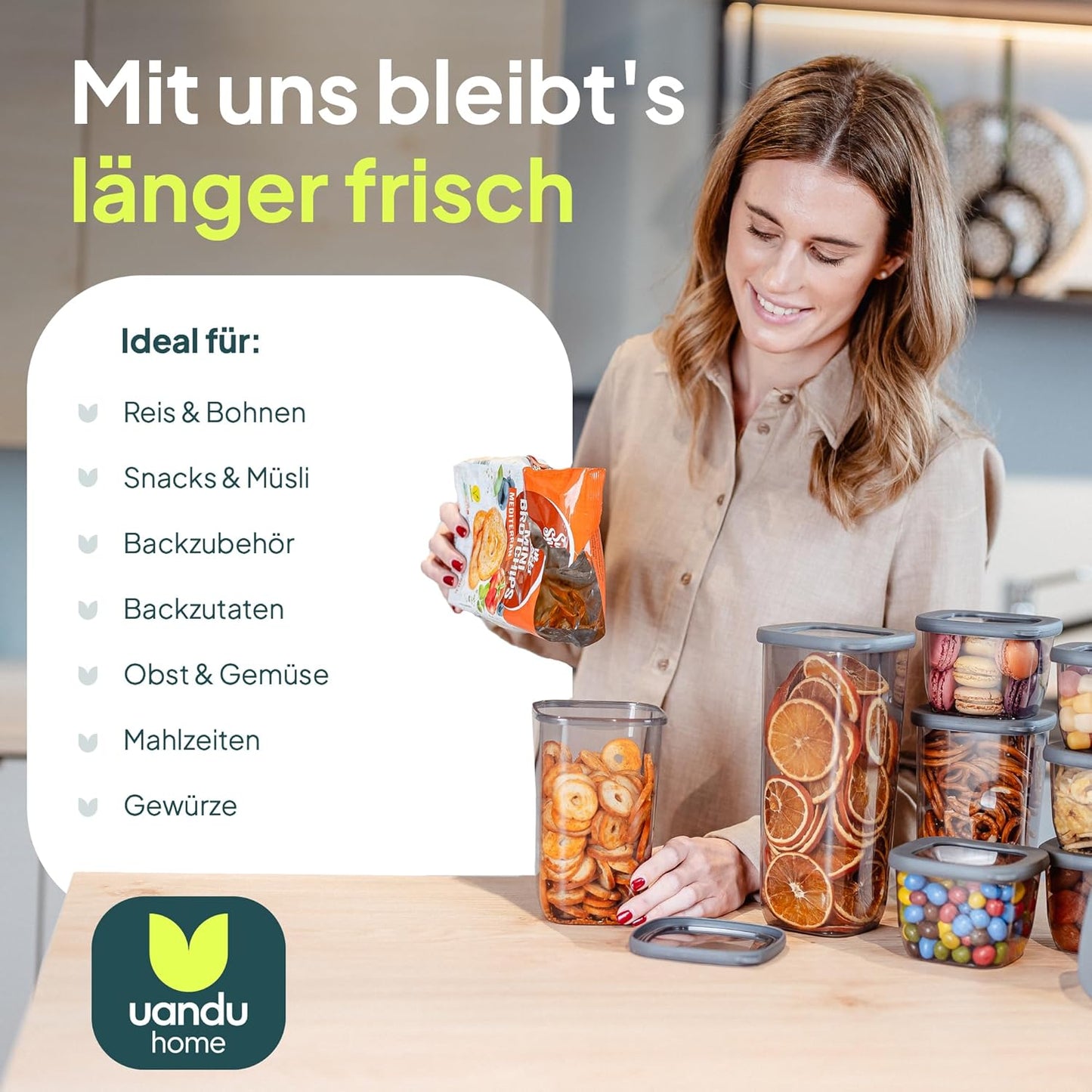 Vorratsbehälter-Set, 12x1750ml-grau