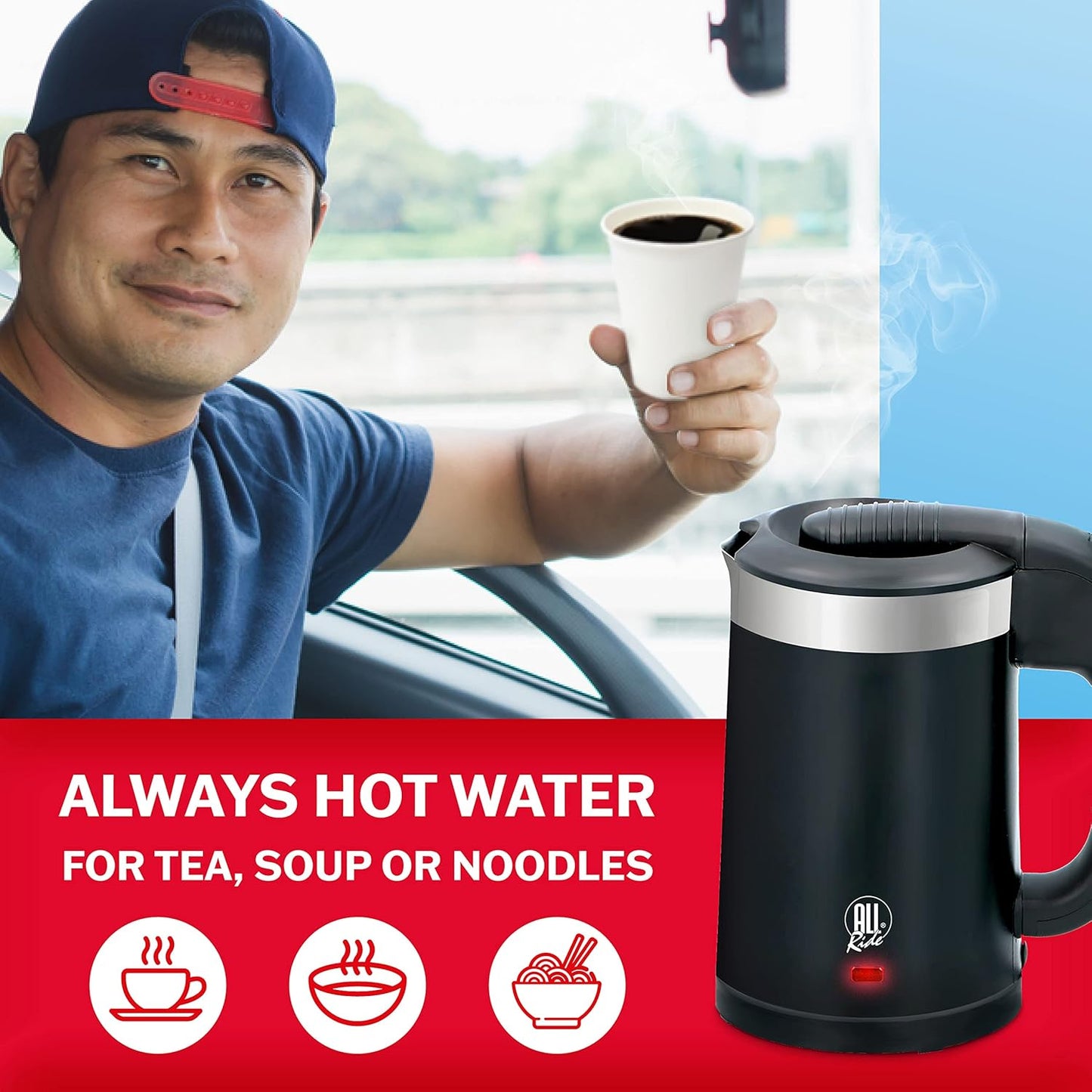 Reise-Wasserkocher mit Trockengehschutz, 0,5L-300W