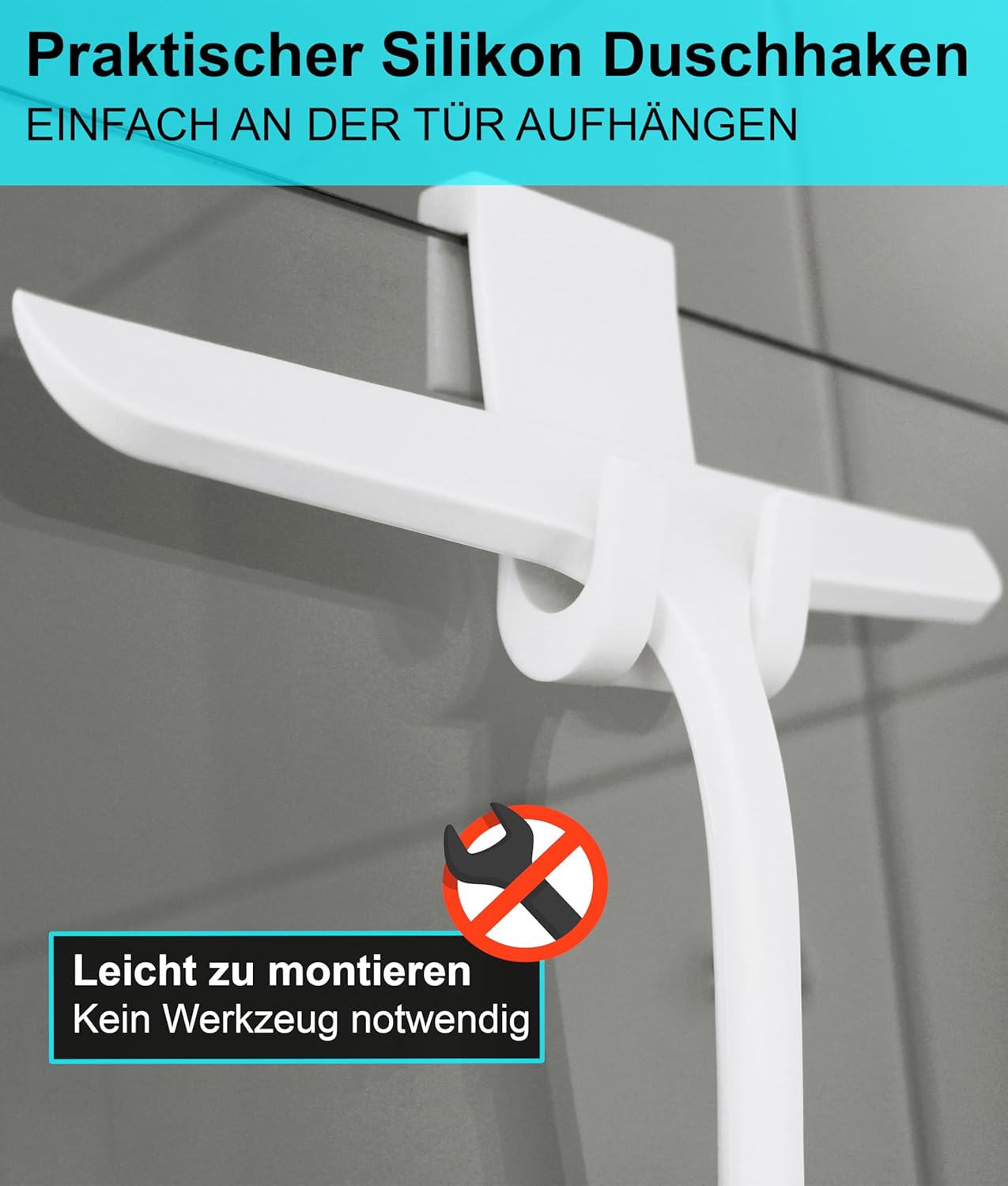 Duschabzieher mit Halterung, 28 cm Duschabzieher Weiss