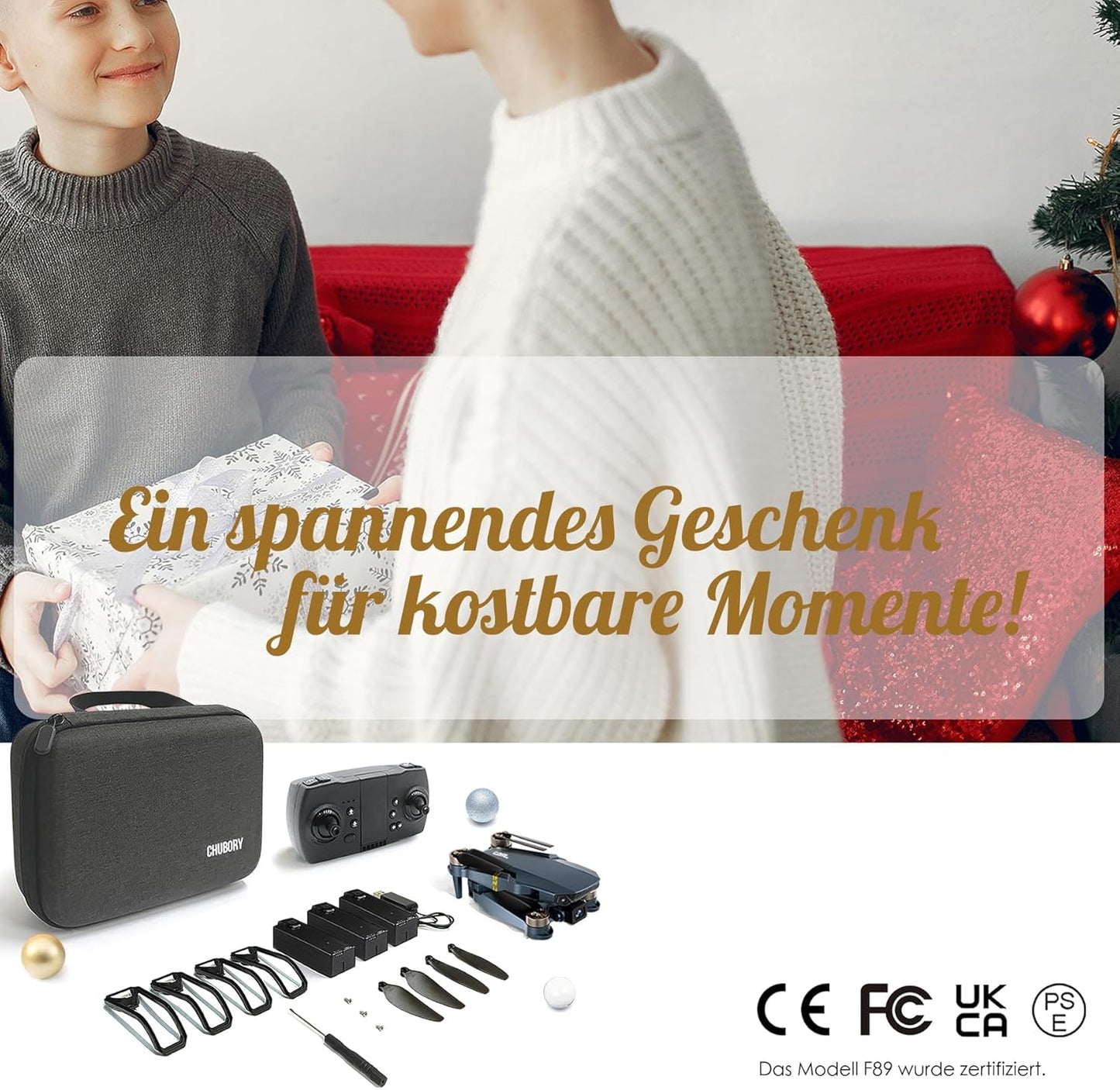 Faltbare Drohne mit 4K-Kamera, Kultiviert subtiles Schieferblau