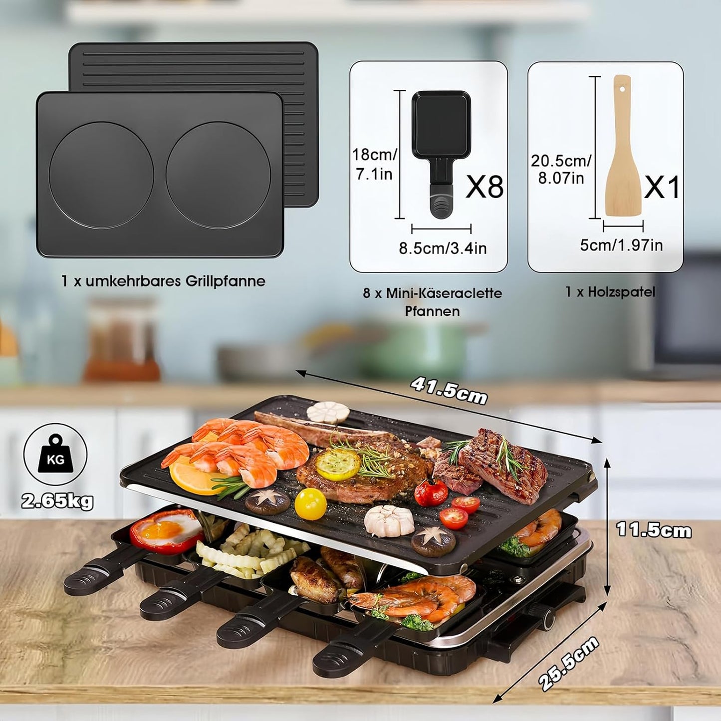 2-in-1 Raclette Grill