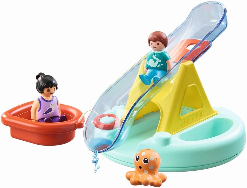 Badeinsel mit Wasserrutsche