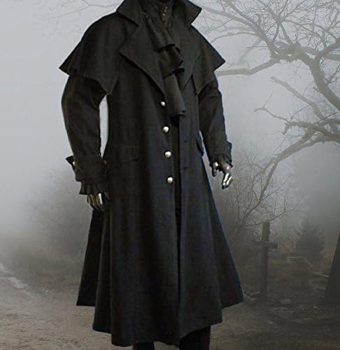 Gothic-Kutschermantel für LARP, M Schwarz